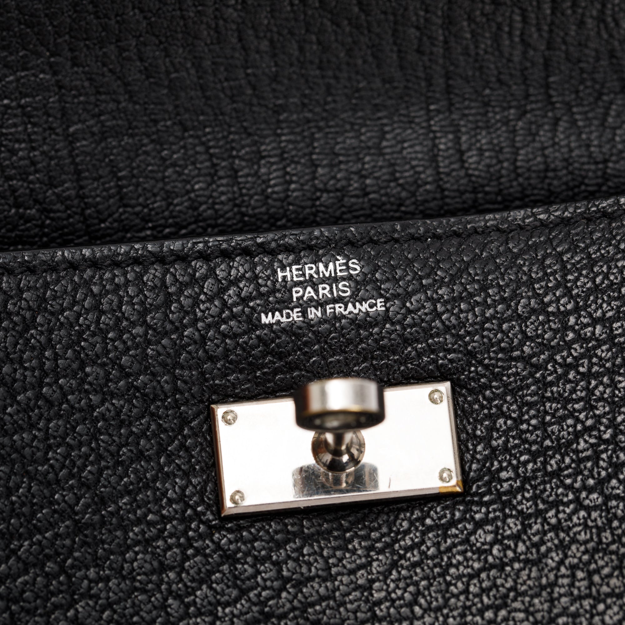 Hermes Black Chevre Mysore Goatskin Classic Kelly Longue Wallet