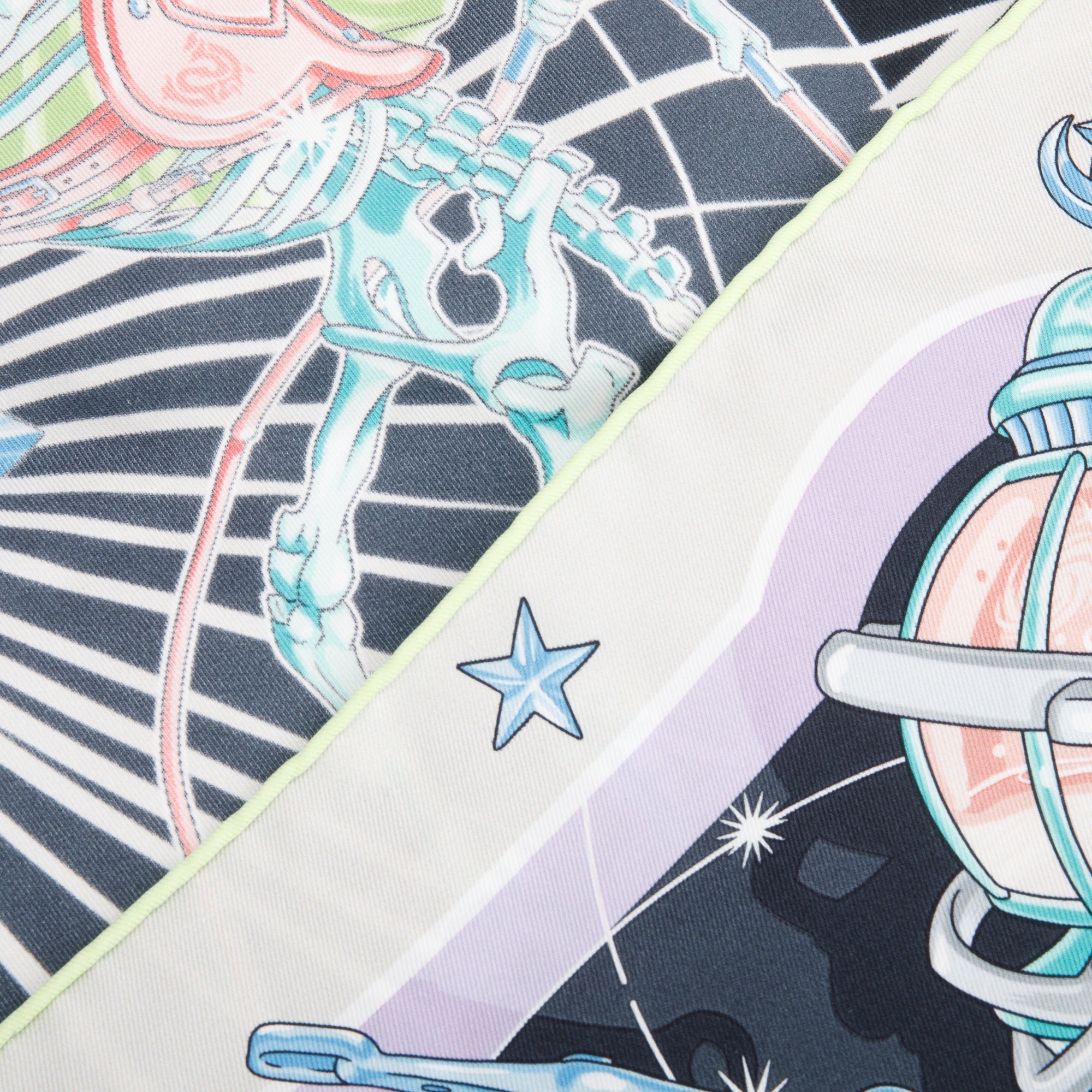 Hermes Black 'Chorus Stellarum' Silk Scarf 70 w/ Box