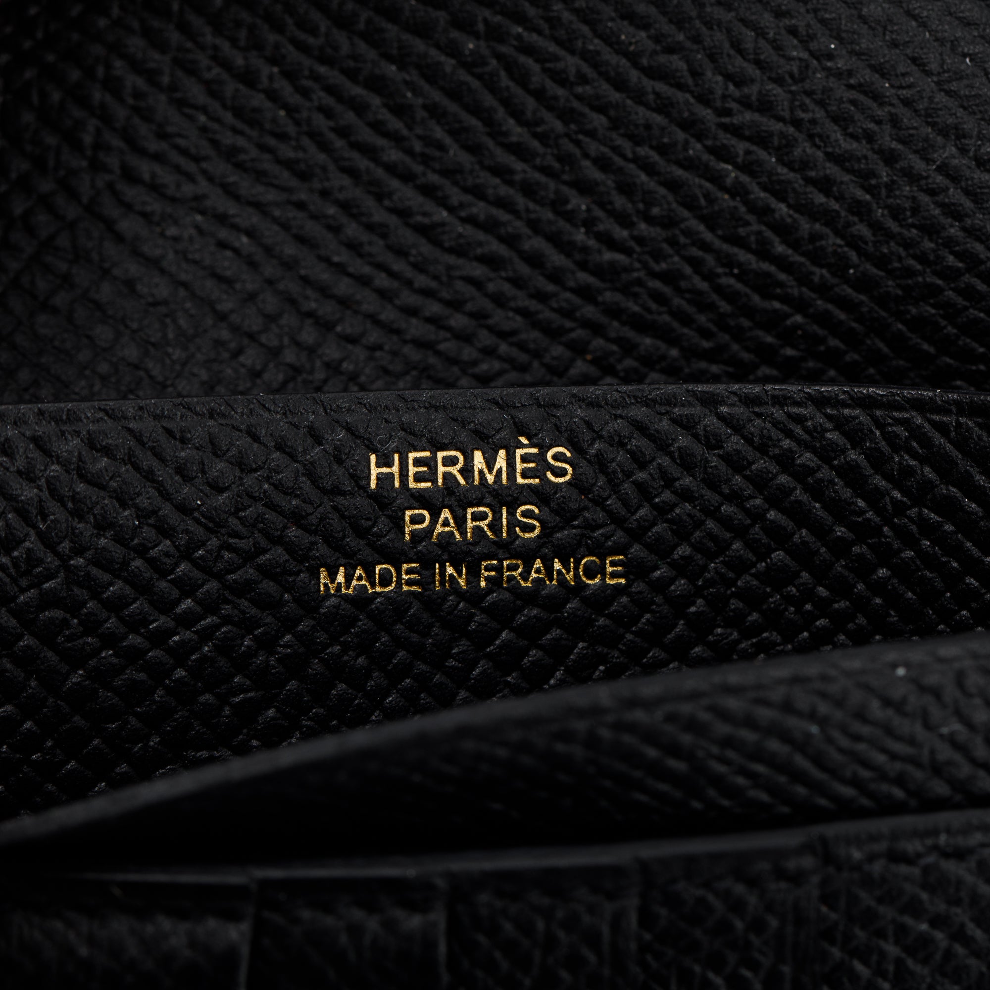 Hermes Black Epsom Leather Bearn Compact Wallet