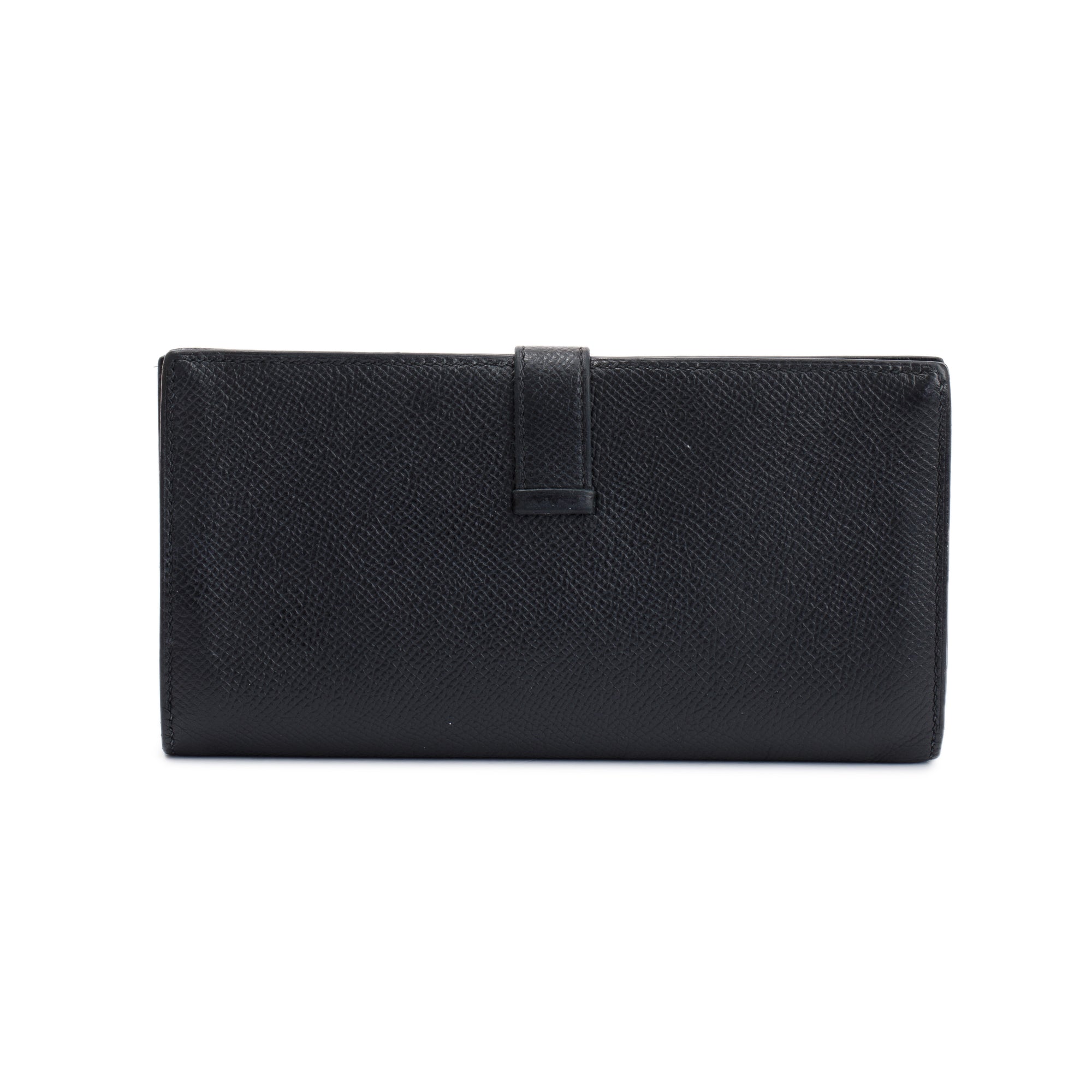 Hermes Black Epsom Leather Bearn Gusset Wallet