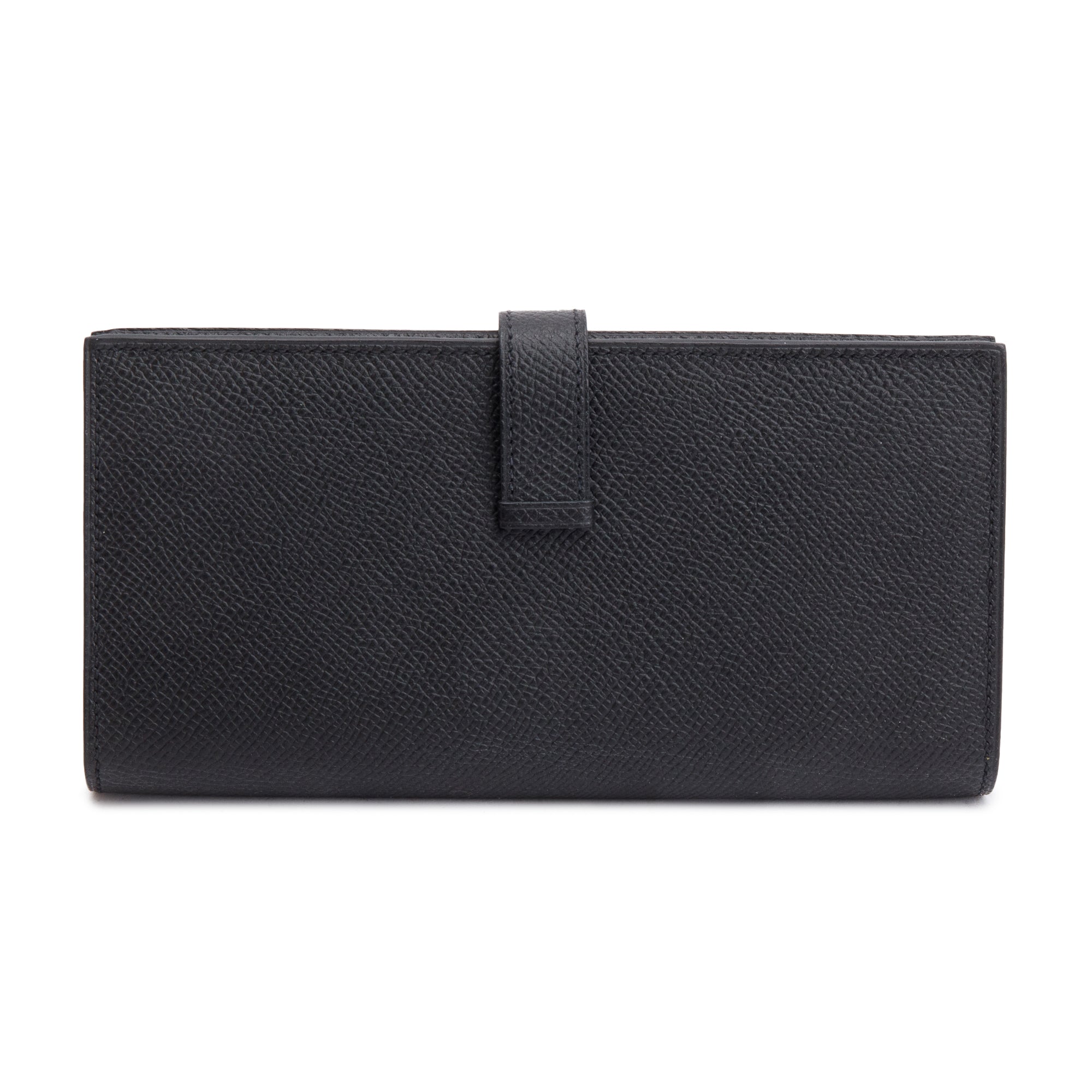 Hermes Black Epsom Leather Bearn Gusset Wallet