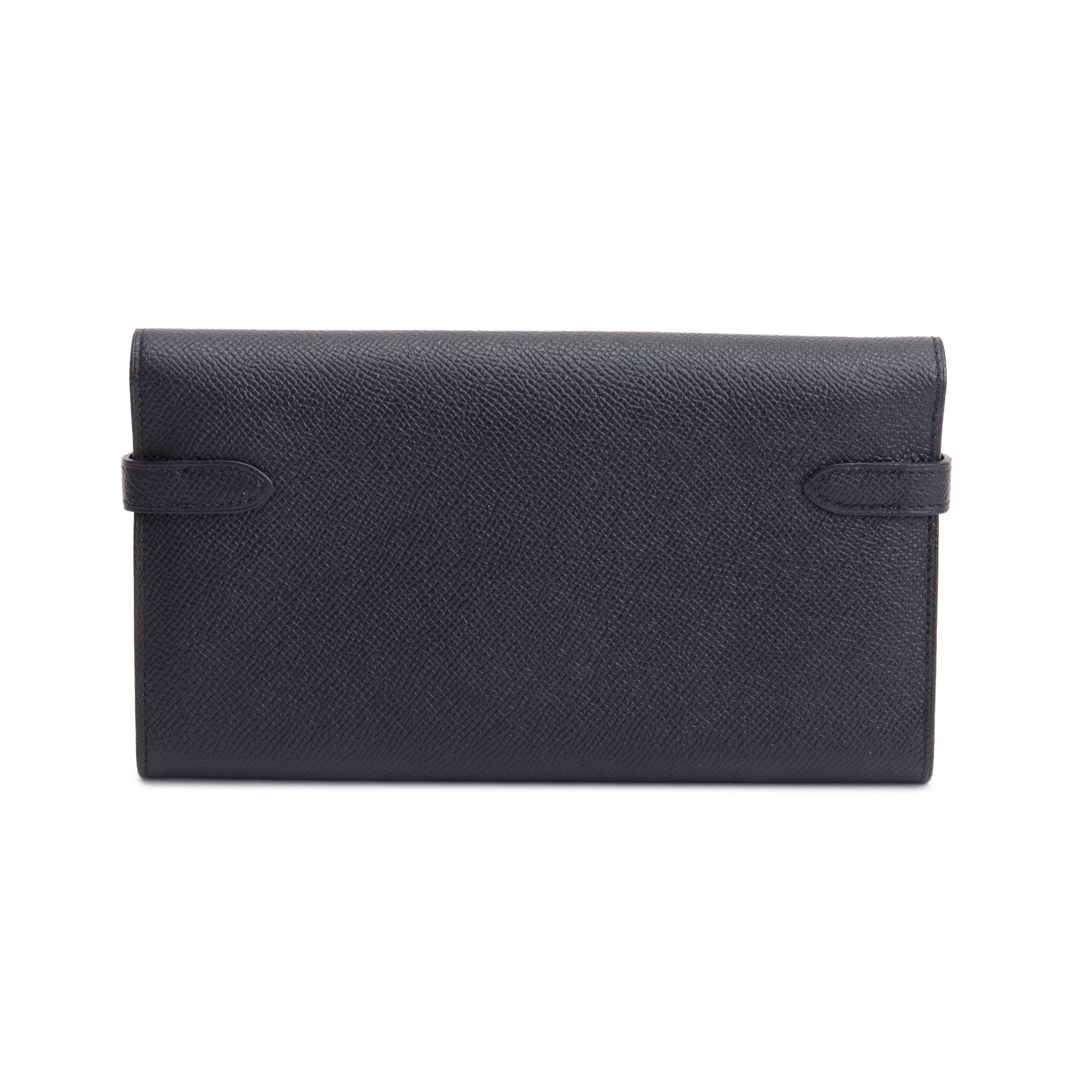 Hermes Black Epsom Leather Classic Kelly Longue Wallet w/ Box