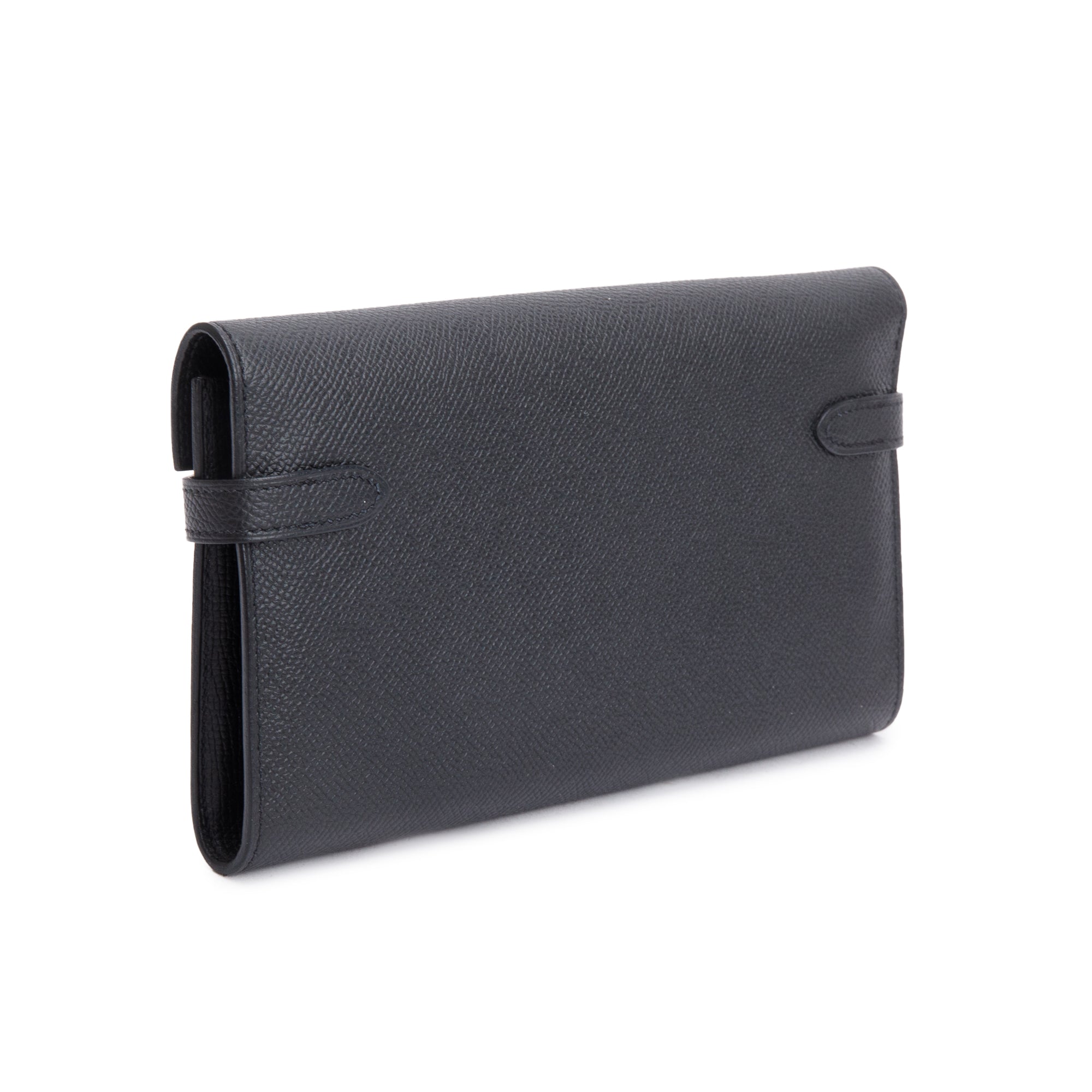 Hermes Black Epsom Leather Classic Kelly Longue Wallet w/ Box