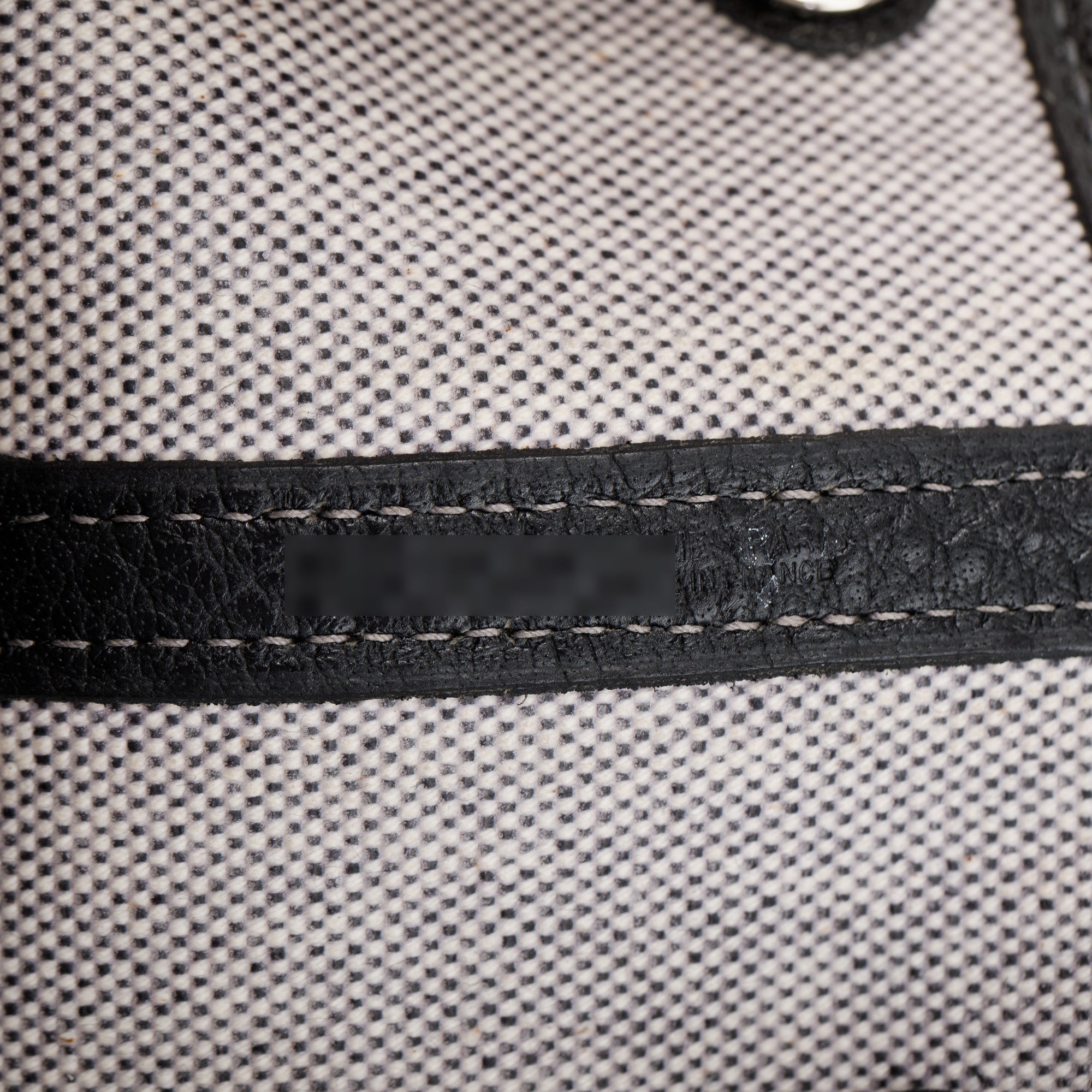 Hermes Black Leather Grey Toile H Garden Party 36