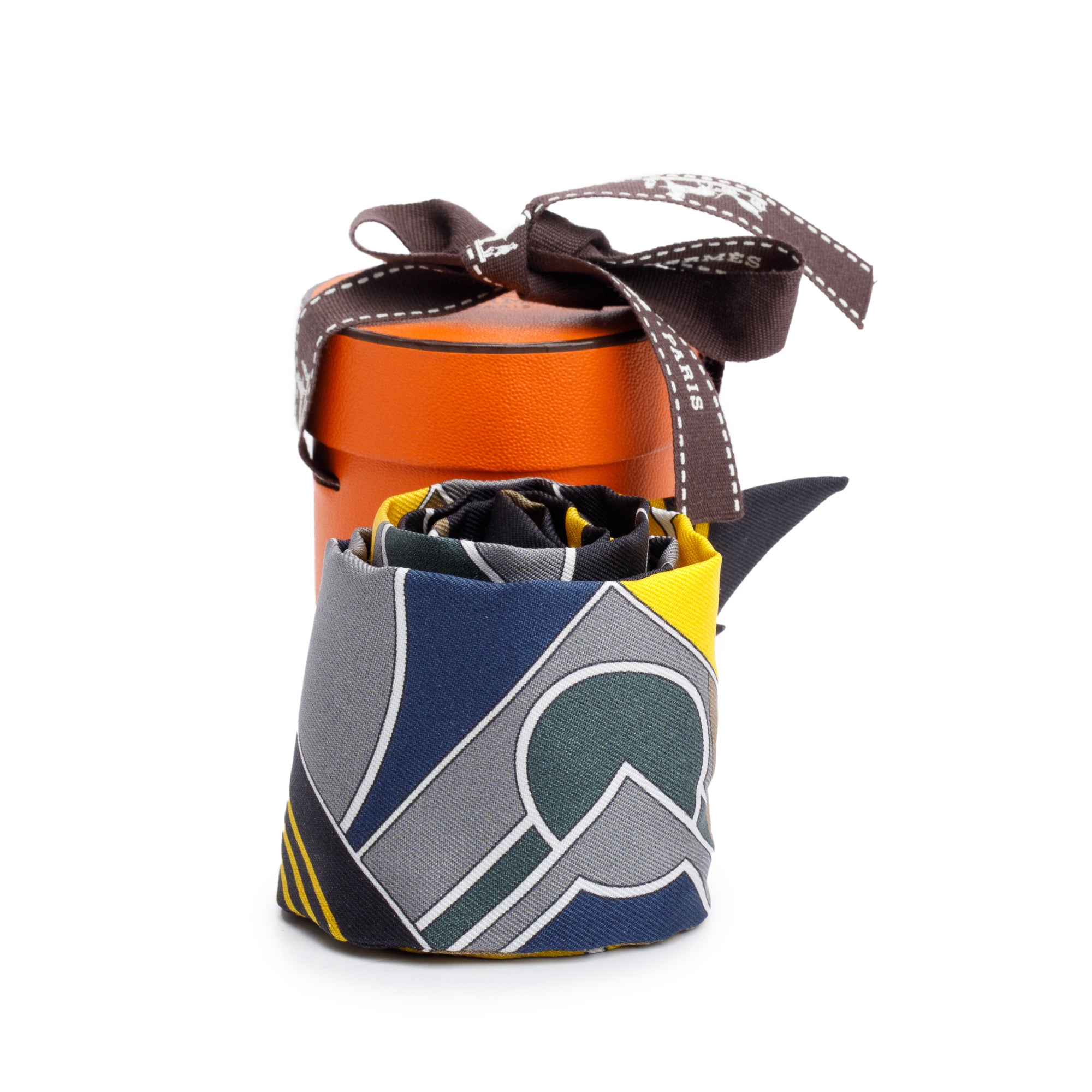 Hermes Black Multicolor 'Sport' Silk Twilly w/ Box