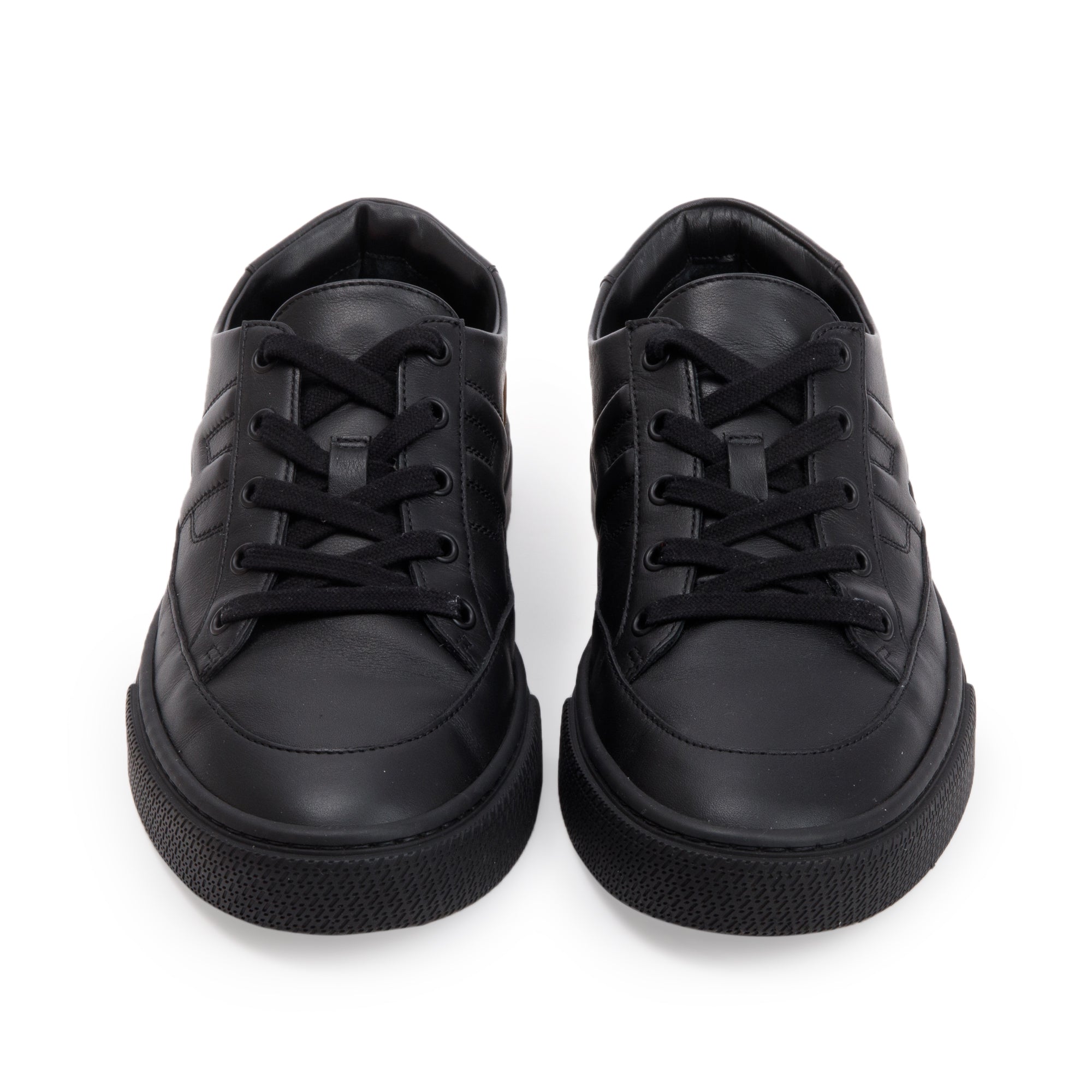 Hermes Black Noir Calfskin Leather Deep Sneakers, Size 41 w/ Box