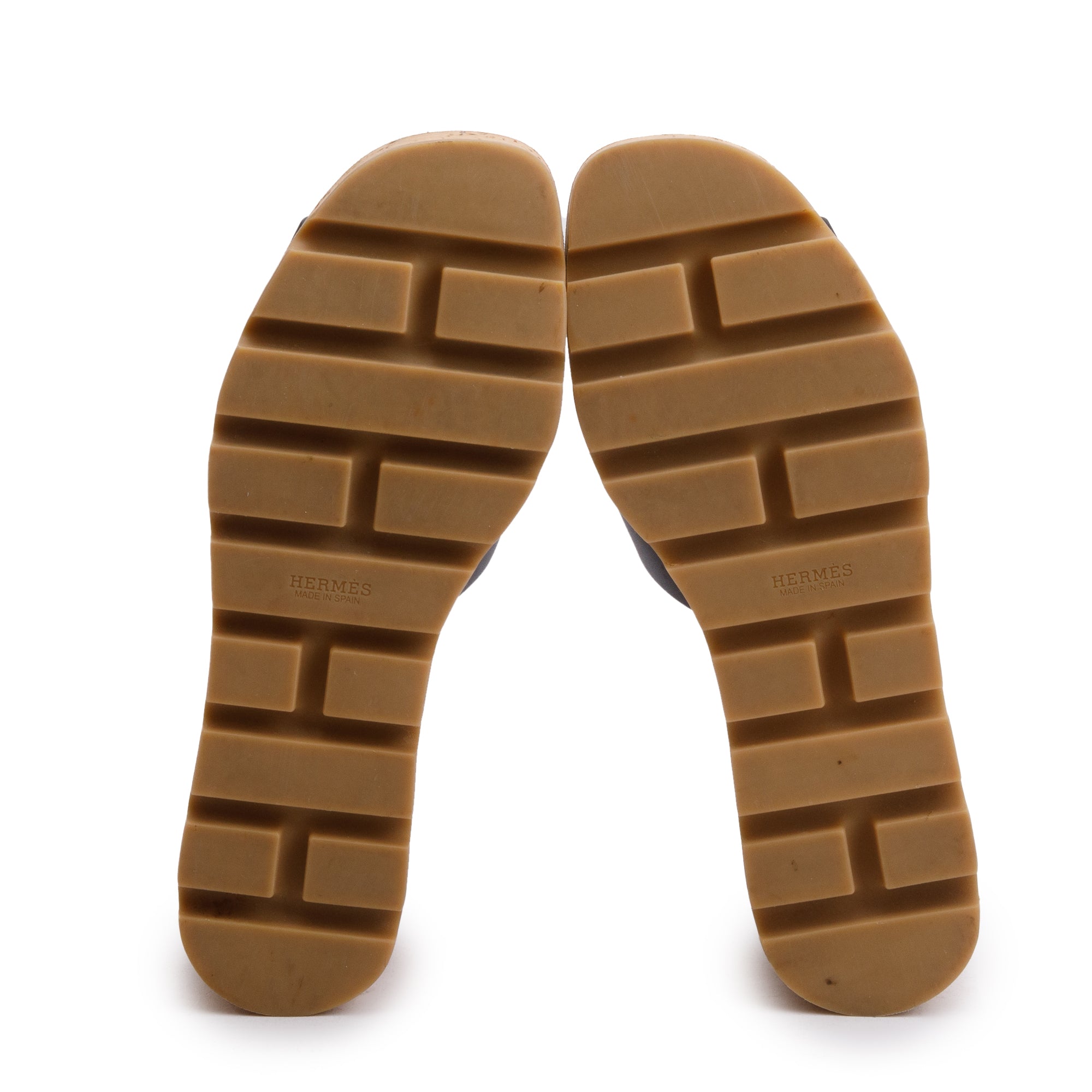 Hermes Black Noir Calfskin Leather Eze 30 Sandals, Size 37 w/ Box