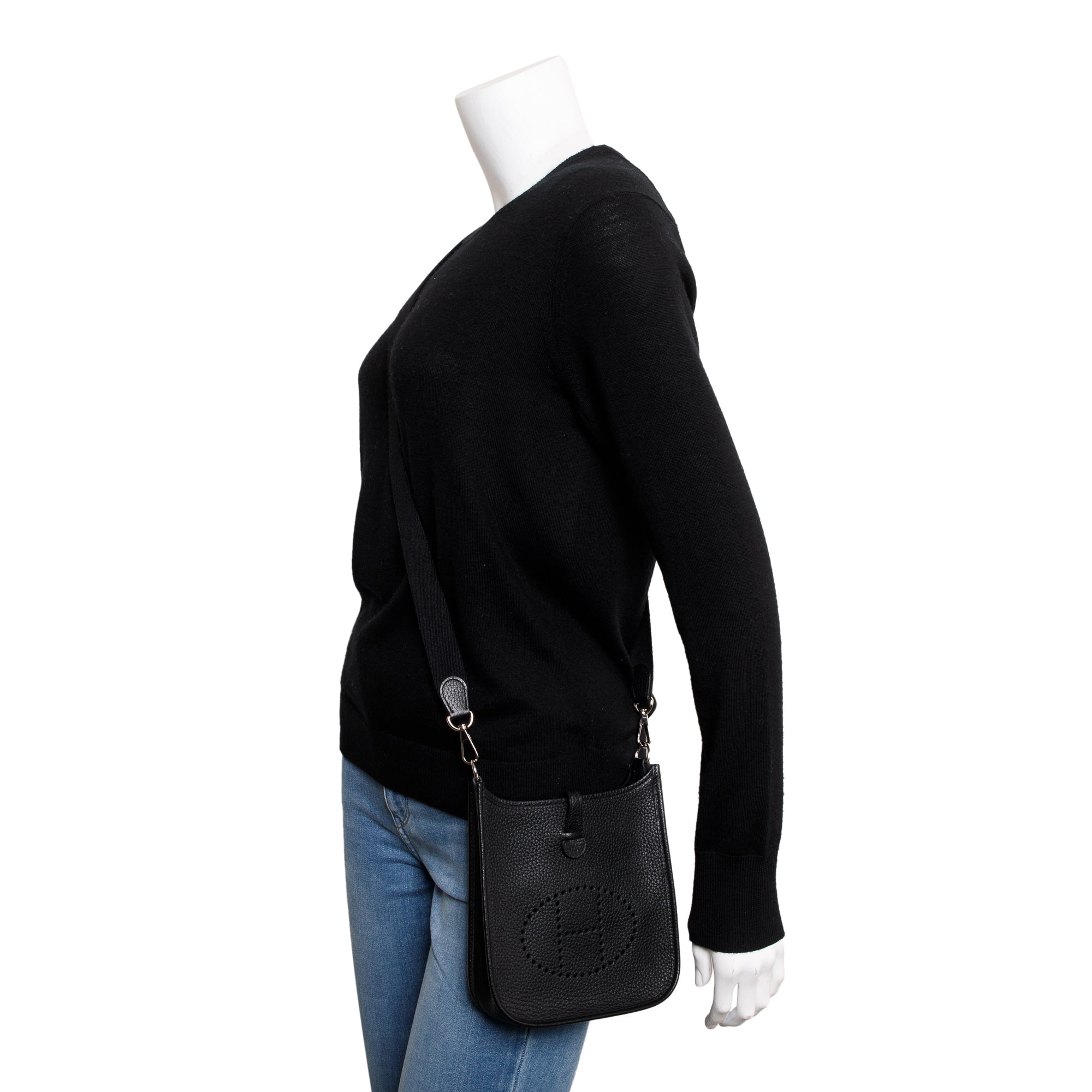 Hermes Black Noir Taurilon Clemence Amazone Evelyne TPM 16 w/ Box