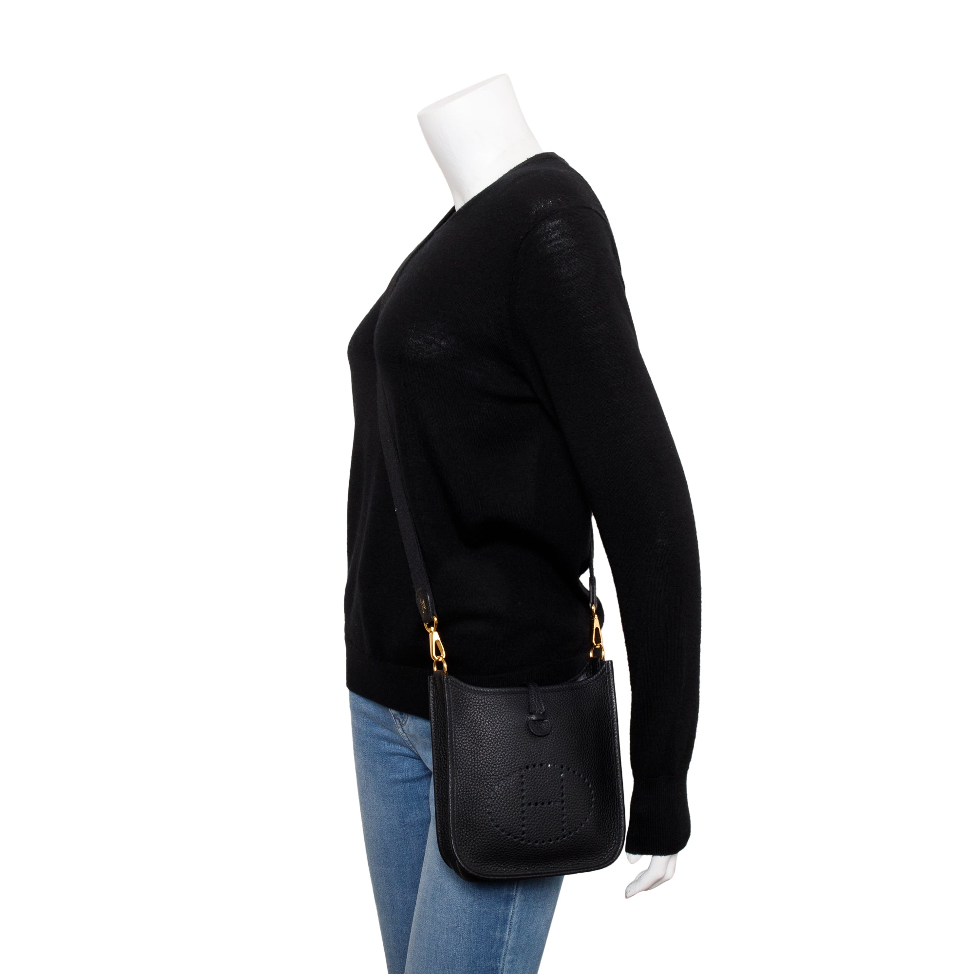 Hermes Black Noir Taurilon Clemence Amazone Evelyne TPM 16 w/ Box