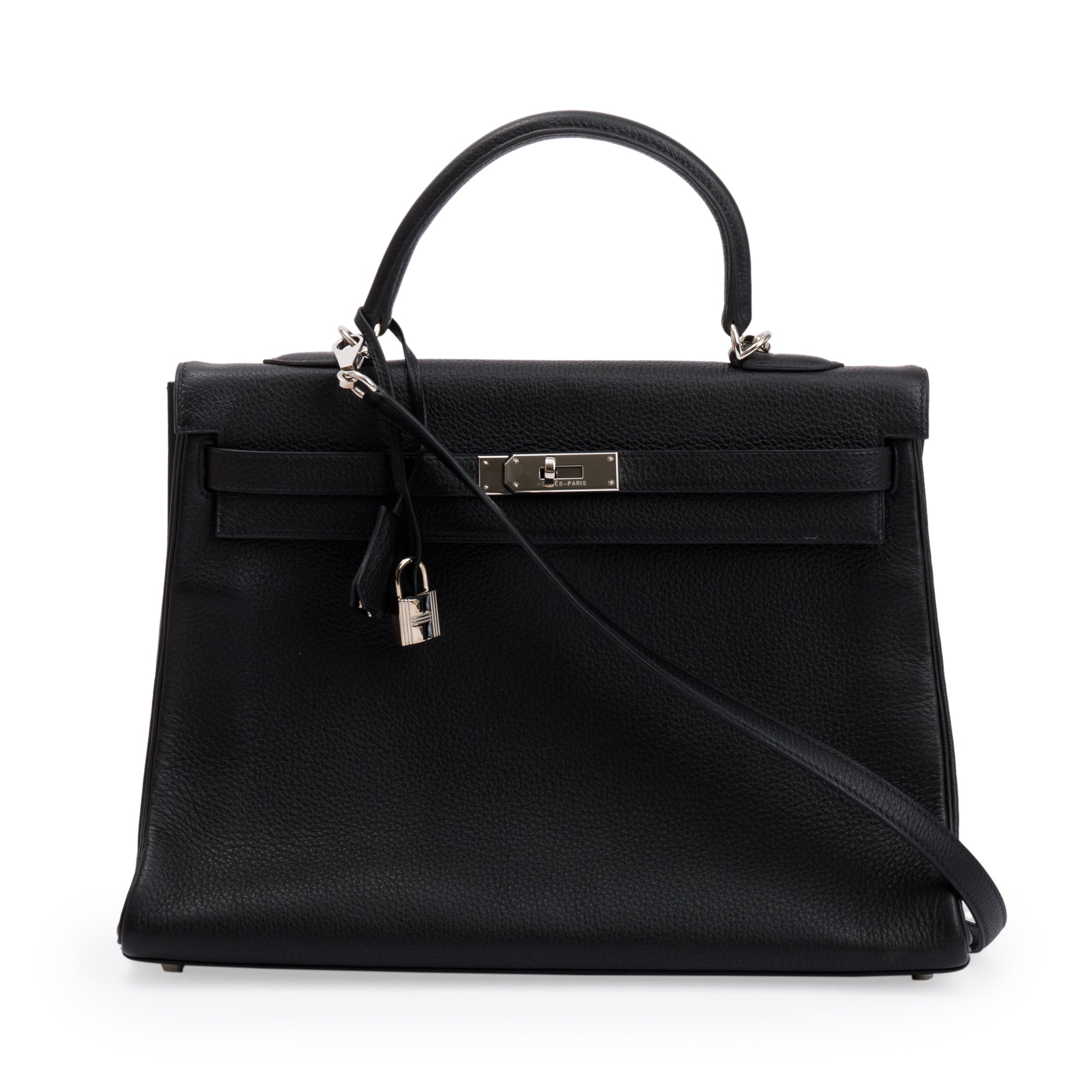Hermes Black Noir Togo Kelly II Retourne 35