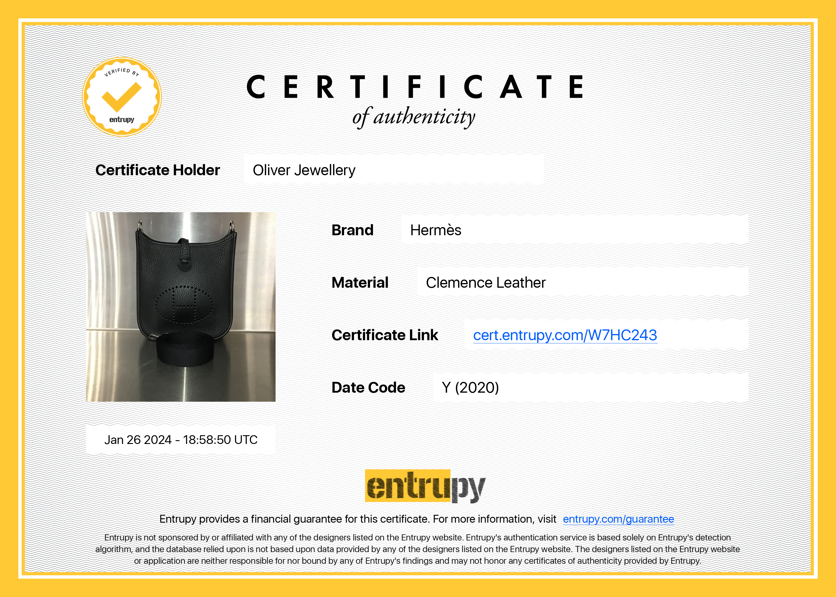 Hermes Black Taurilon Clemence Amazone Evelyne TPM 16 w/ Box