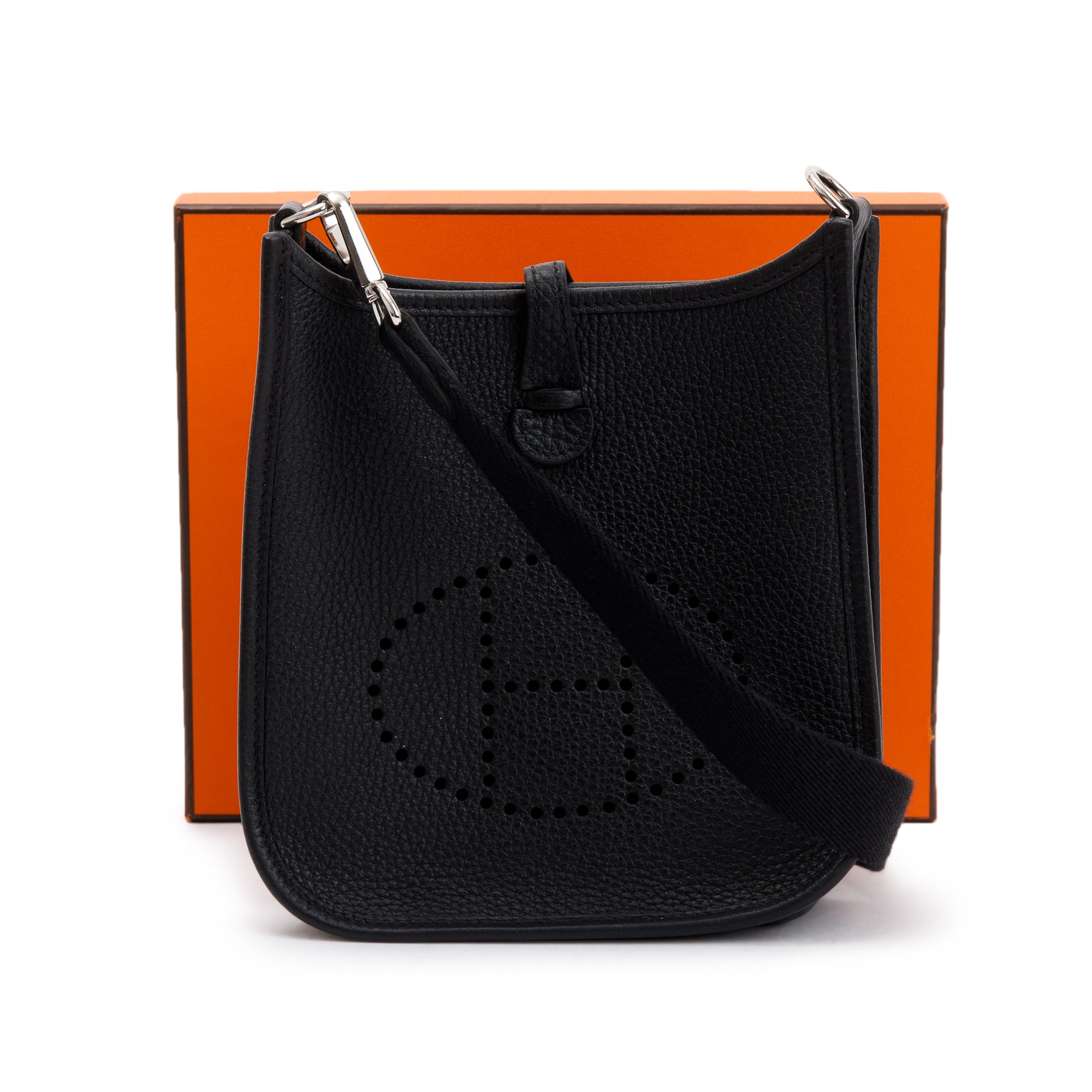 Hermes Black Taurilon Clemence Amazone Evelyne TPM 16 w/ Box