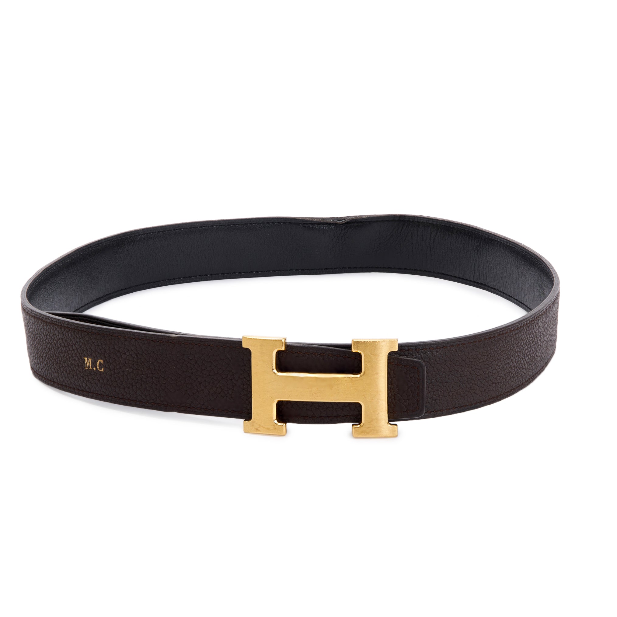 Hermes Black/Brown Leather Reversible 32 mm H Belt Kit