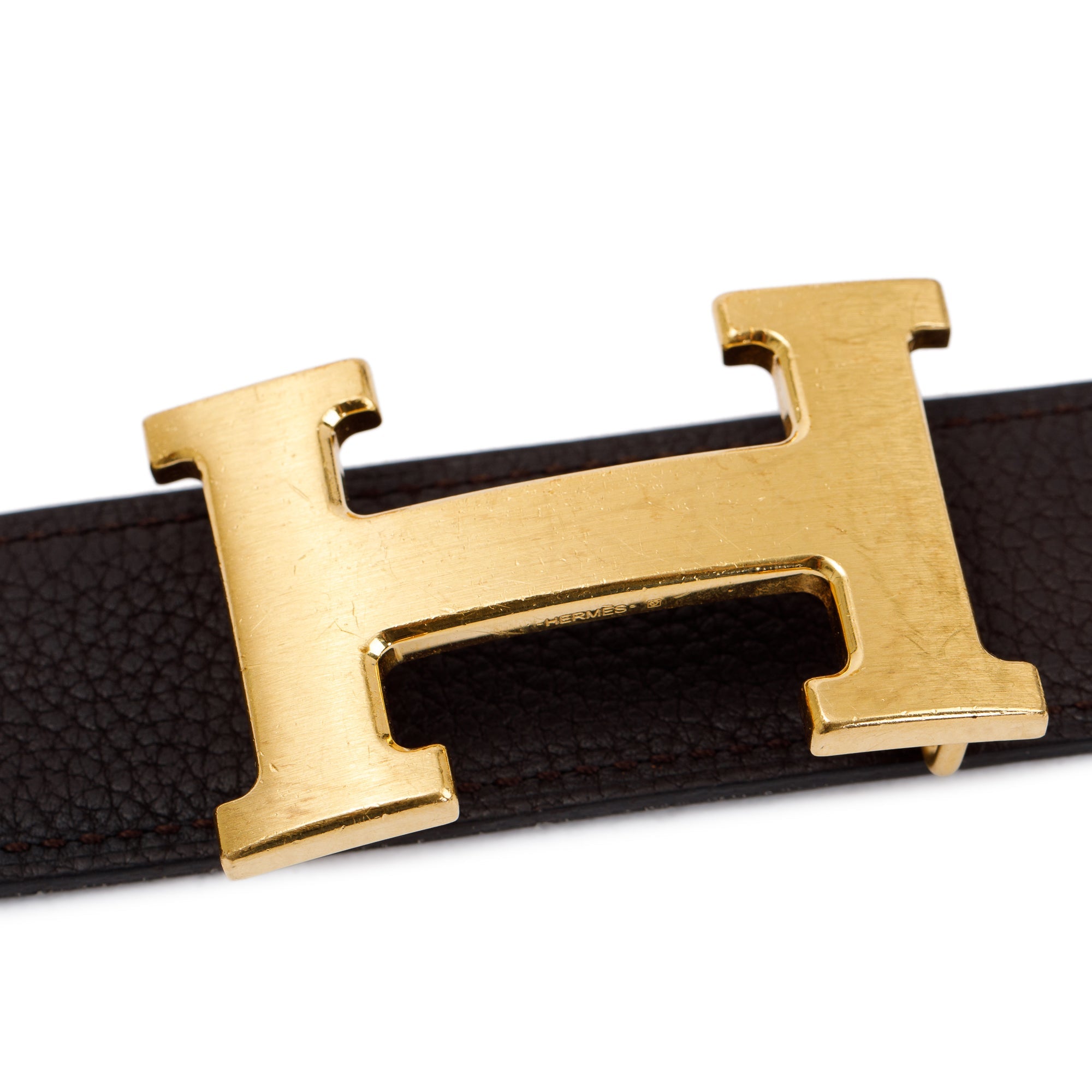 Hermes Black/Brown Leather Reversible 32 mm H Belt Kit