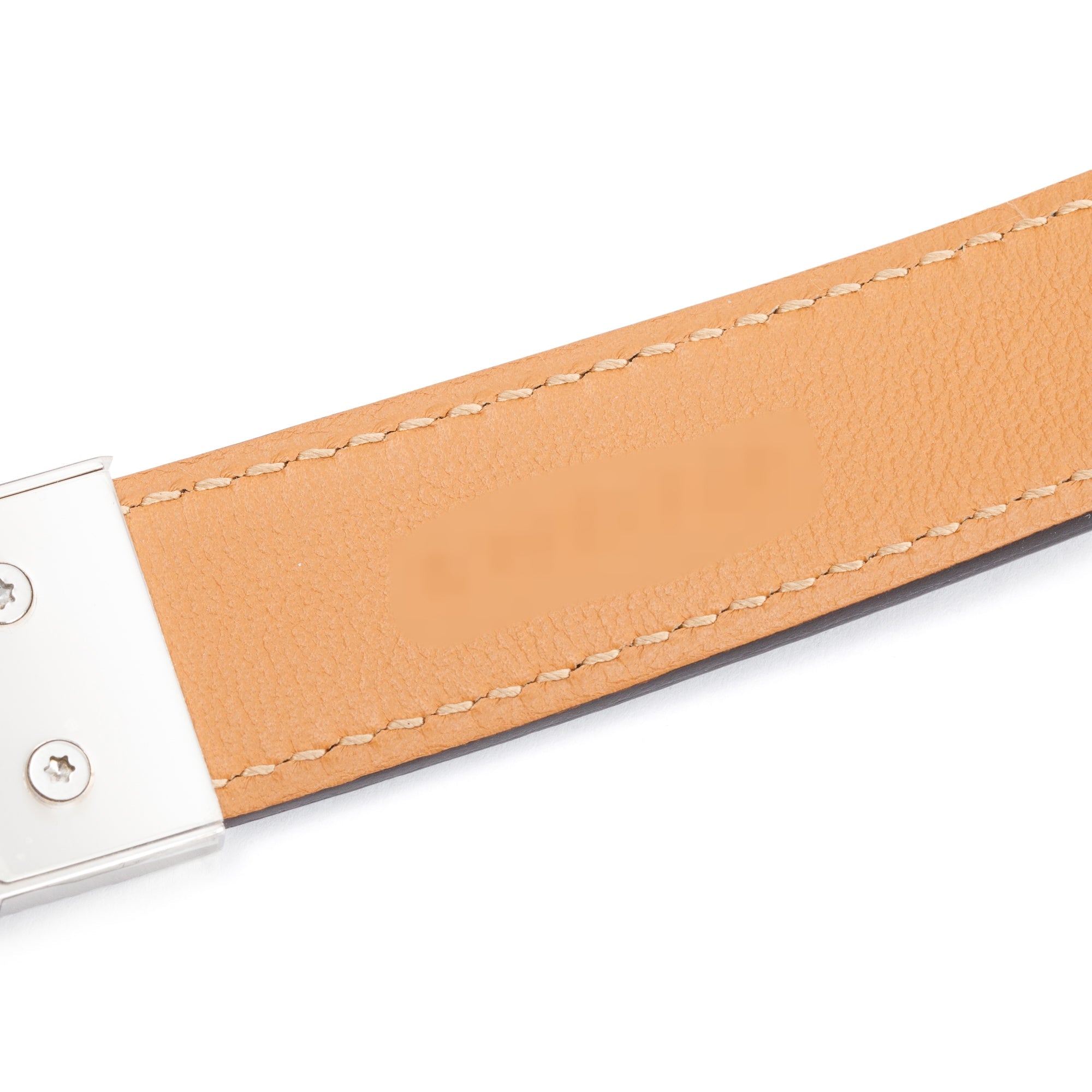 Hermes Black/Gold Swift & Epsom Leather Charniere 22 MM Palladium Plated Belt w/ Box