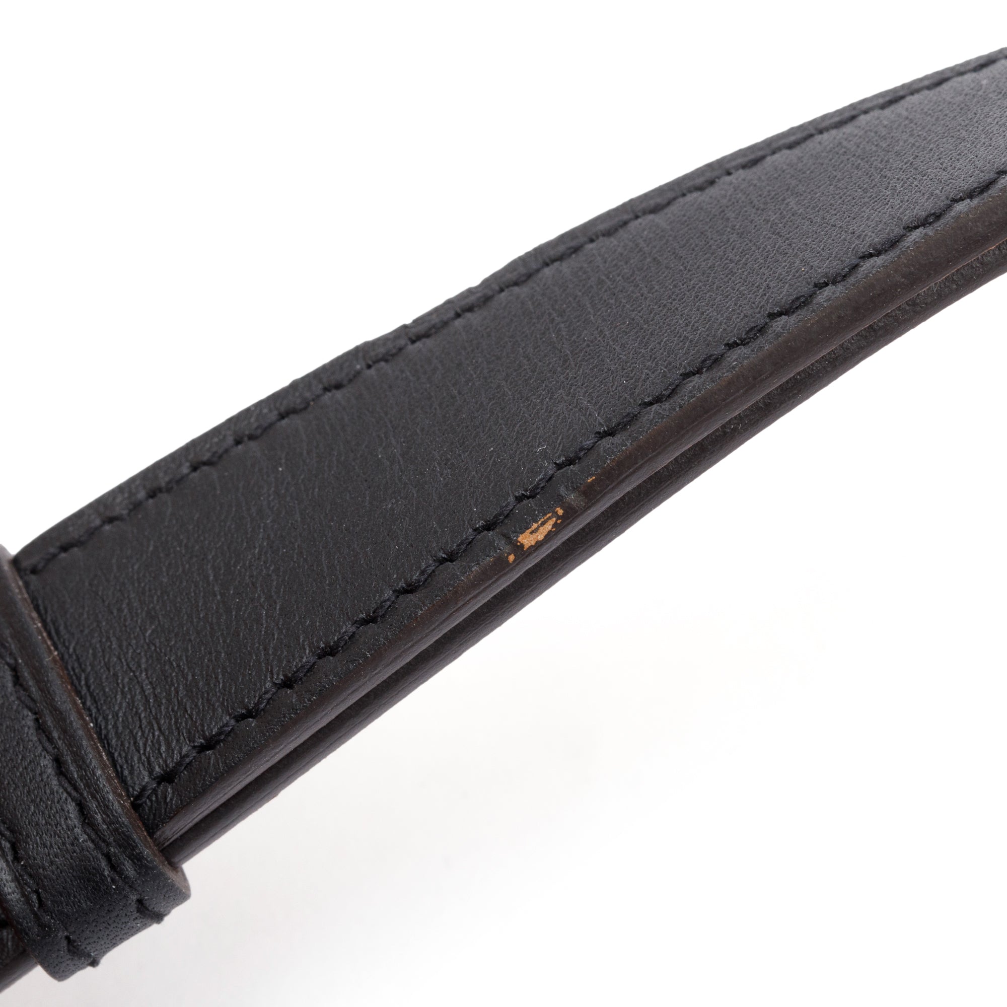 Hermes Black/Gold Swift & Epsom Leather Charniere 22 MM Palladium Plated Belt w/ Box