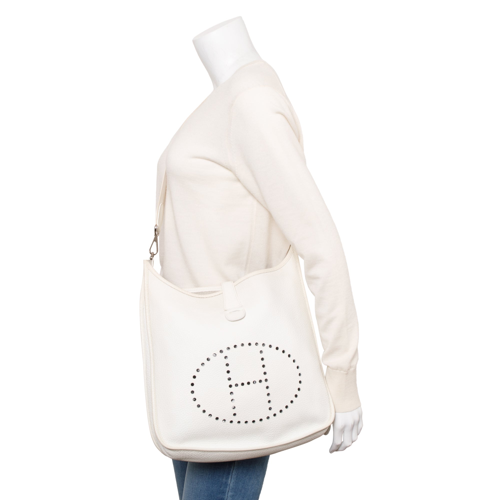 Hermes Blanc Clemence Evelyne I 29 Bag
