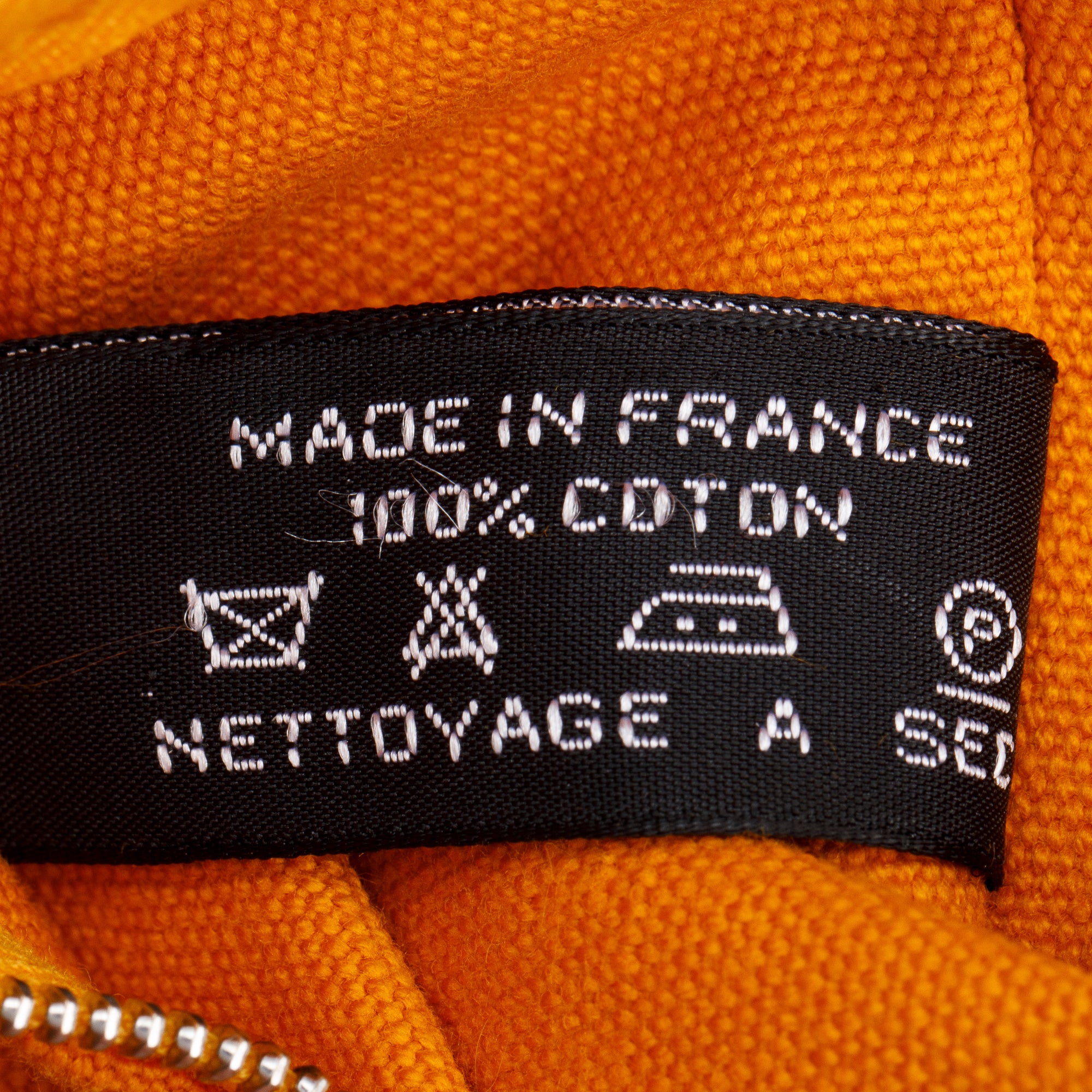 Hermes Blanc Saffron Toile H Striped Canvas Cannes PM w/ Pouch