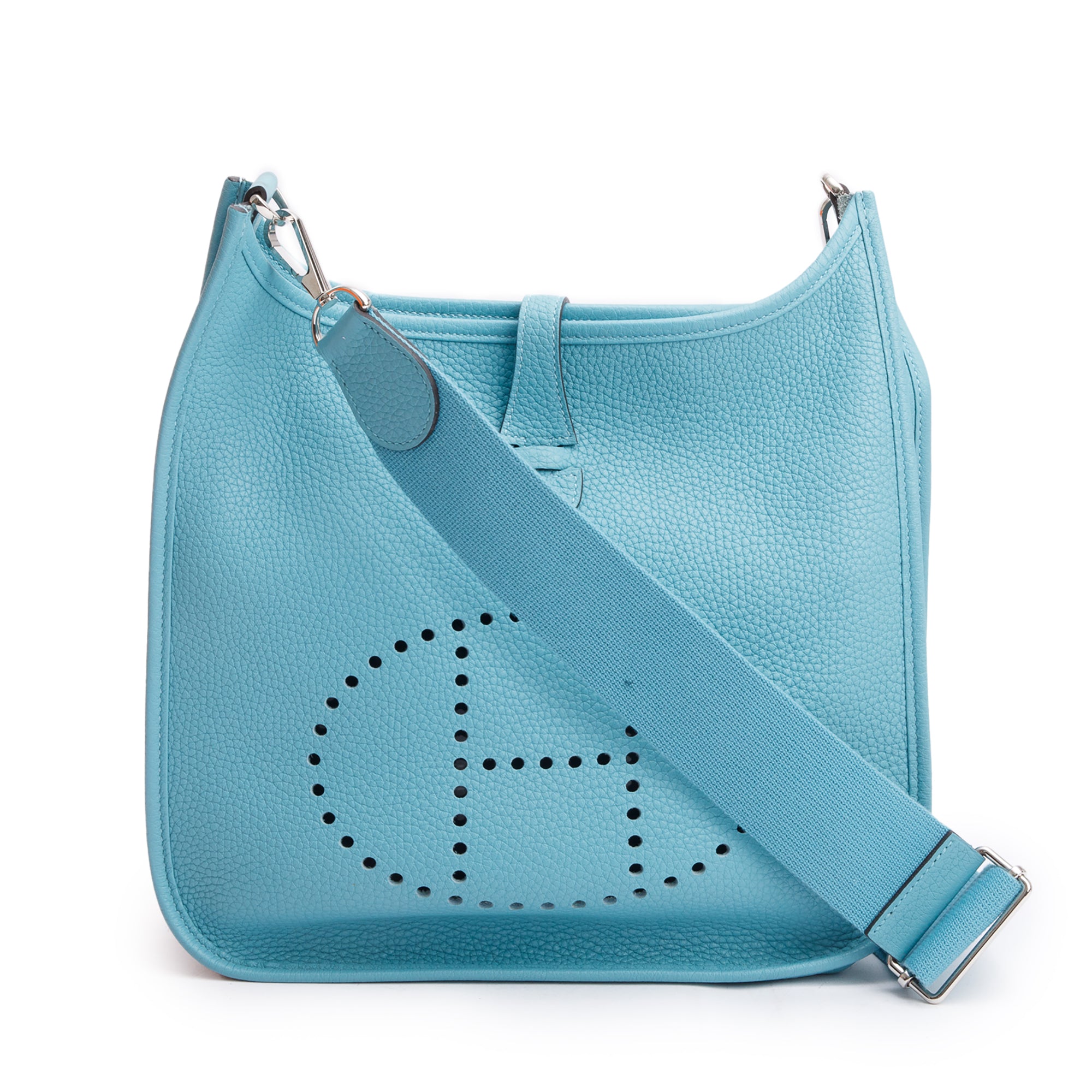 Hermes Bleu Atoil Taurillon Clemence Evelyne III 29 Bag w/ Box & Receipt