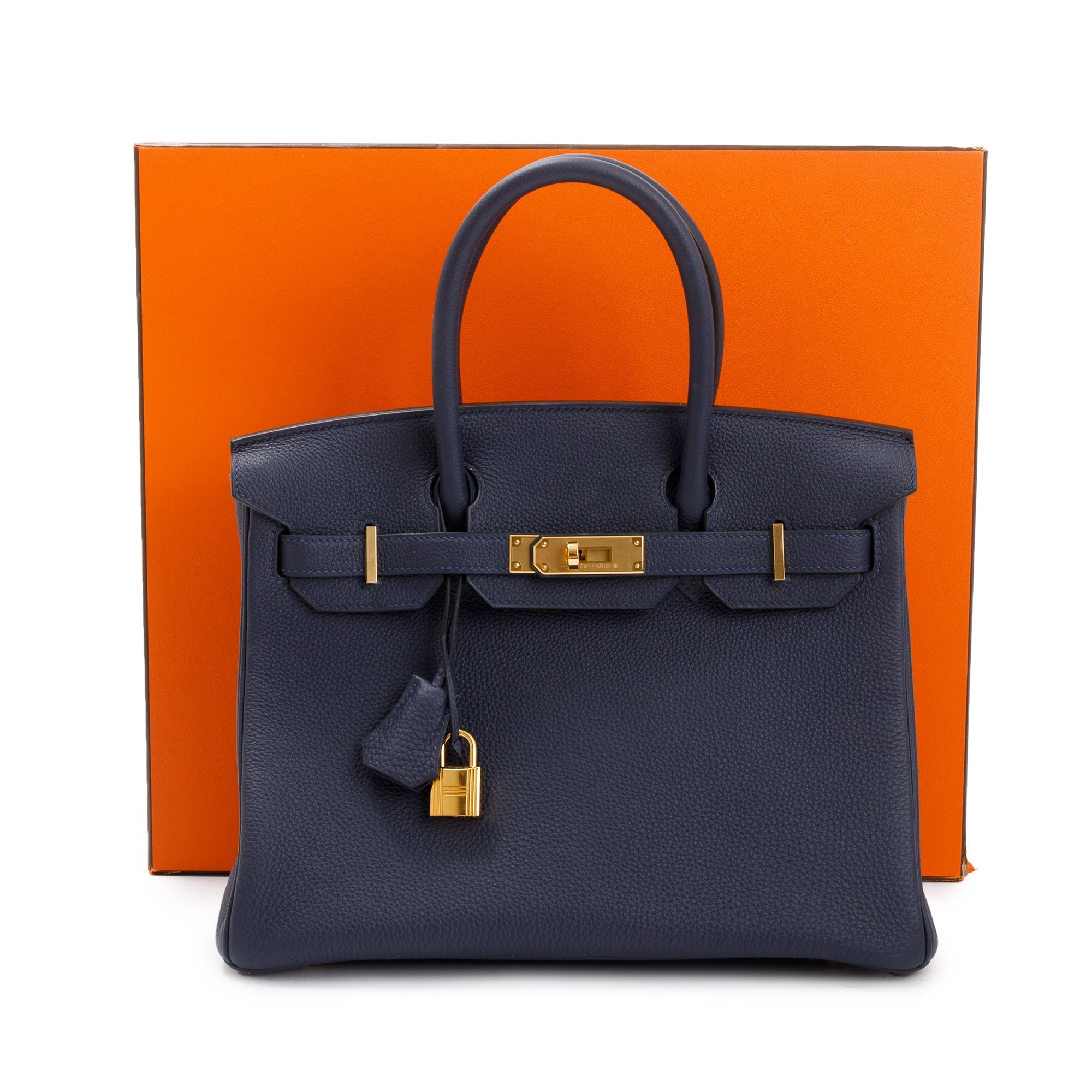 Hermes Bleu Encre Togo Birkin 30 w/ Box