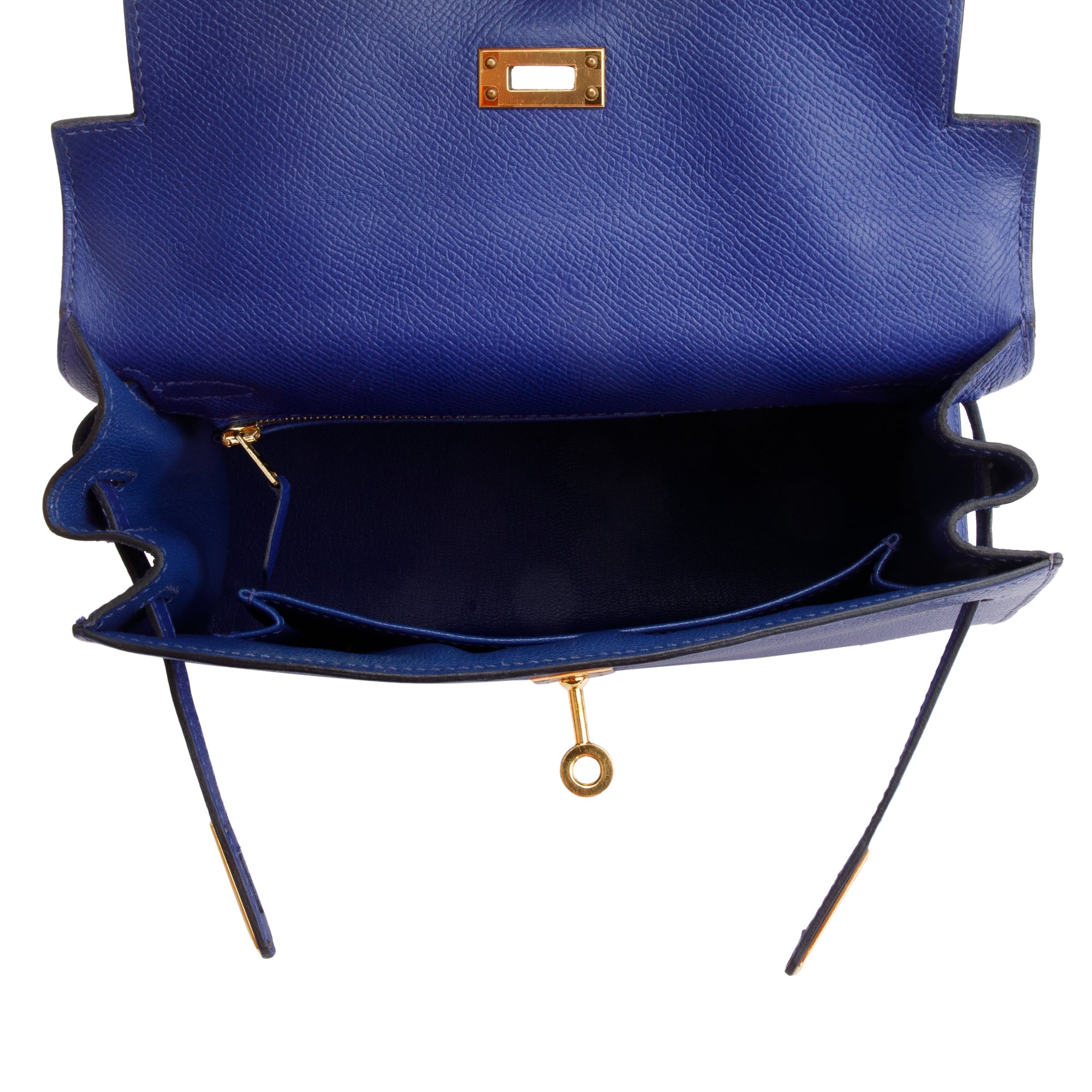 Hermes Bleu Encre Togo Leather Kelly II 25 w/ Strap & Box