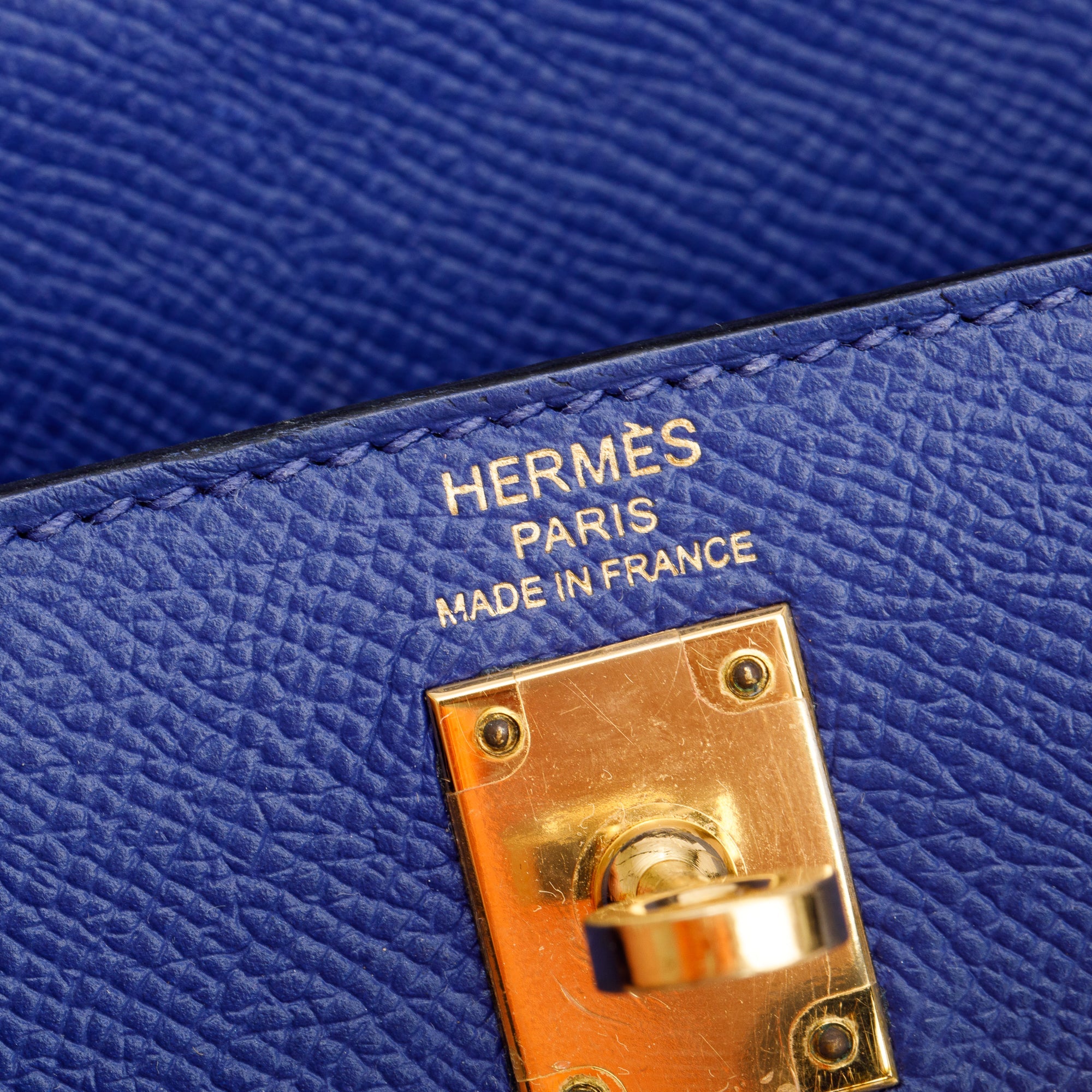 Hermes Bleu Encre Togo Leather Kelly II 25 w/ Strap & Box