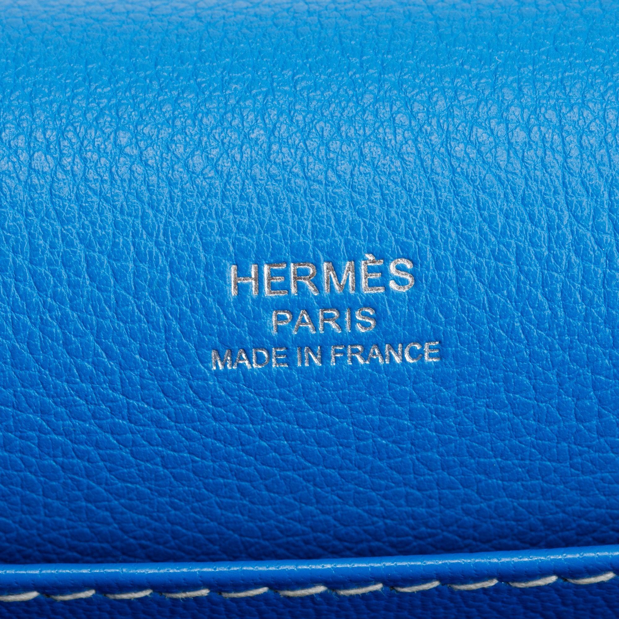 Hermes Bleu Hydra Veau Evercolor Sac Roulis 23 w/ Box & Receipt