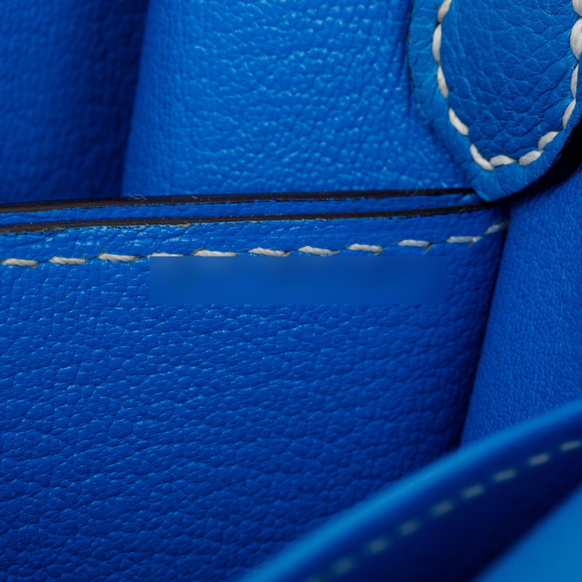 Hermes Bleu Hydra Veau Evercolor Sac Roulis 23 w/ Box & Receipt