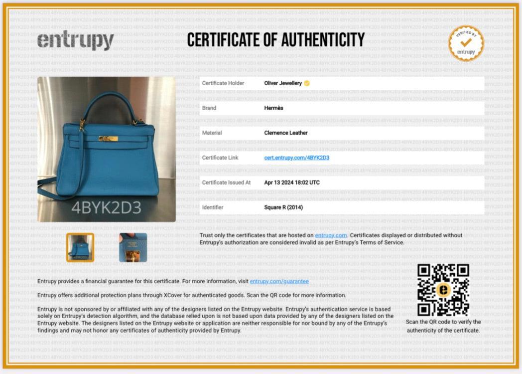 Hermes Bleu Izmir Clemence Kelly II Retourne 32 w/ Strap