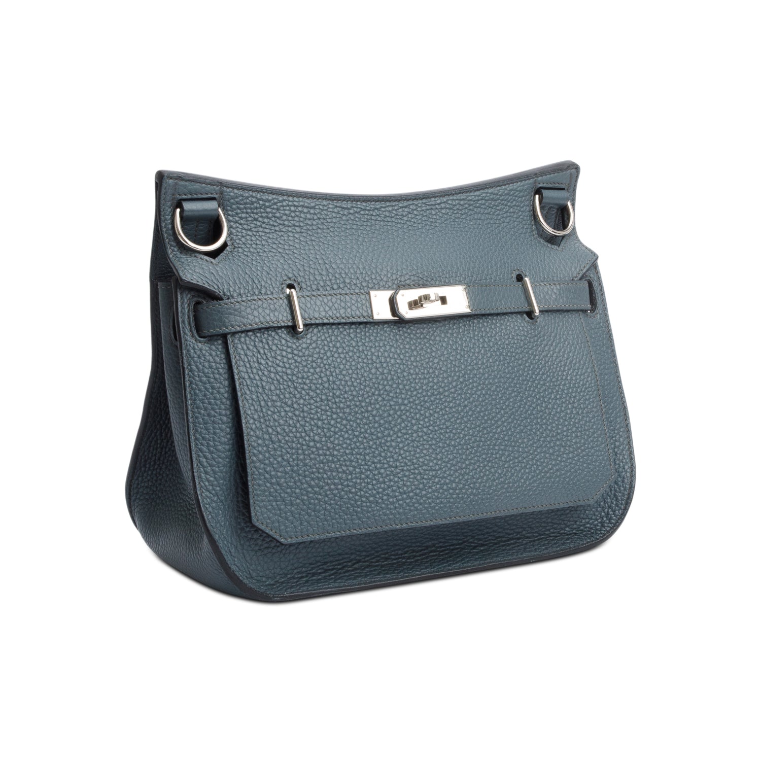 Hermes Bleu Orage Taurillon Clemence Leather Jypsiere 28