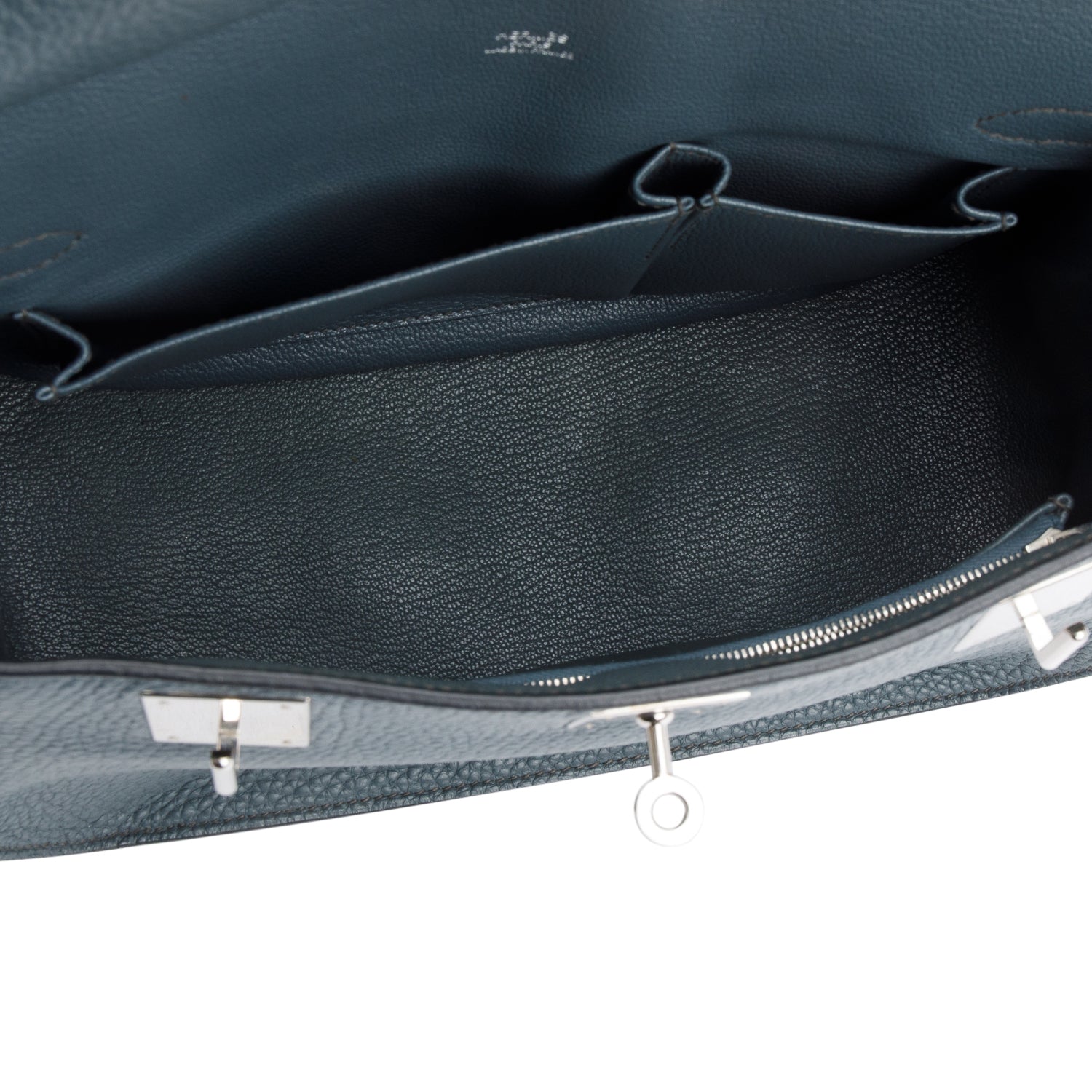 Hermes Bleu Orage Taurillon Clemence Leather Jypsiere 28