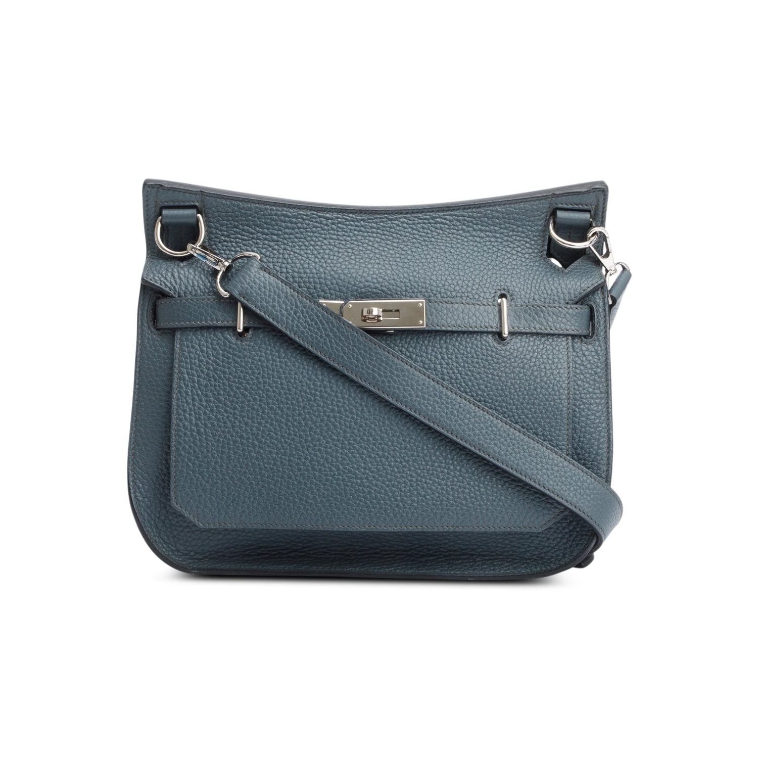 Hermes Bleu Orage Taurillon Clemence Leather Jypsiere 28