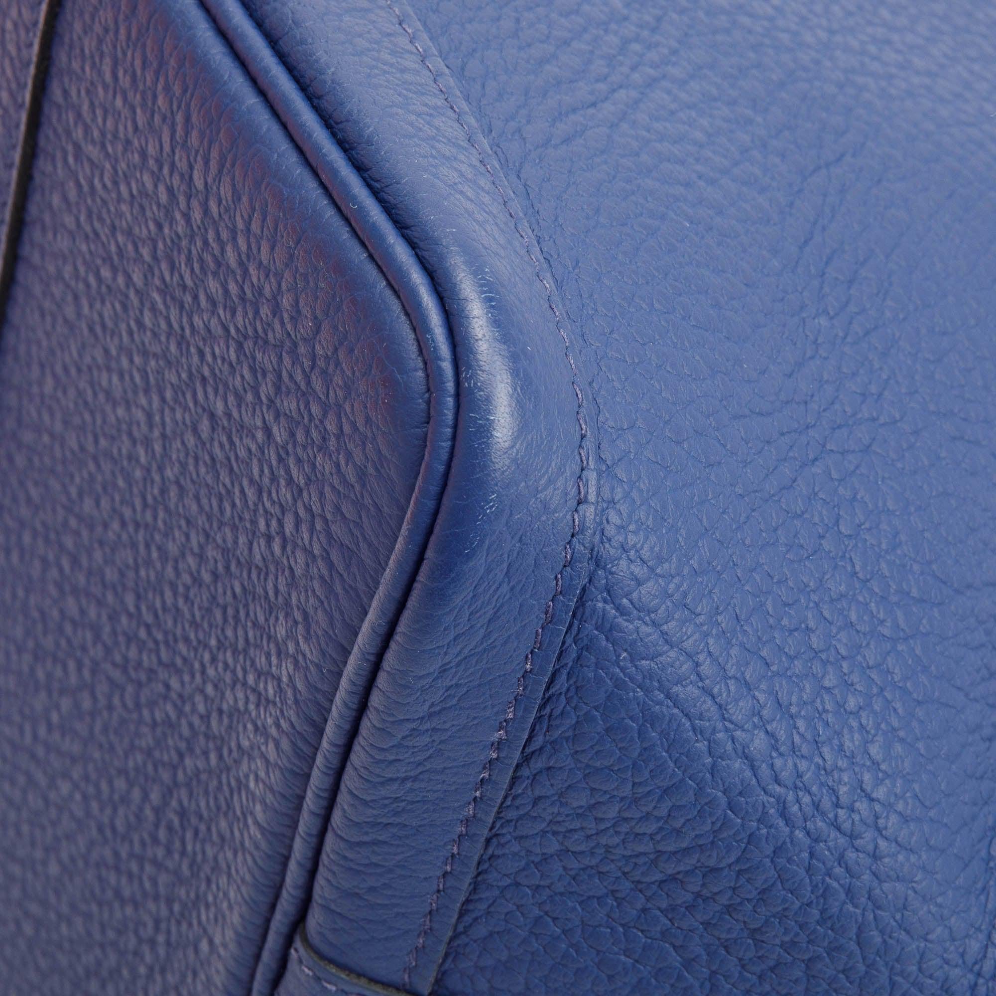 Hermes Bleu Saphir Negonda Leather Garden Party 36 w/ Receipt