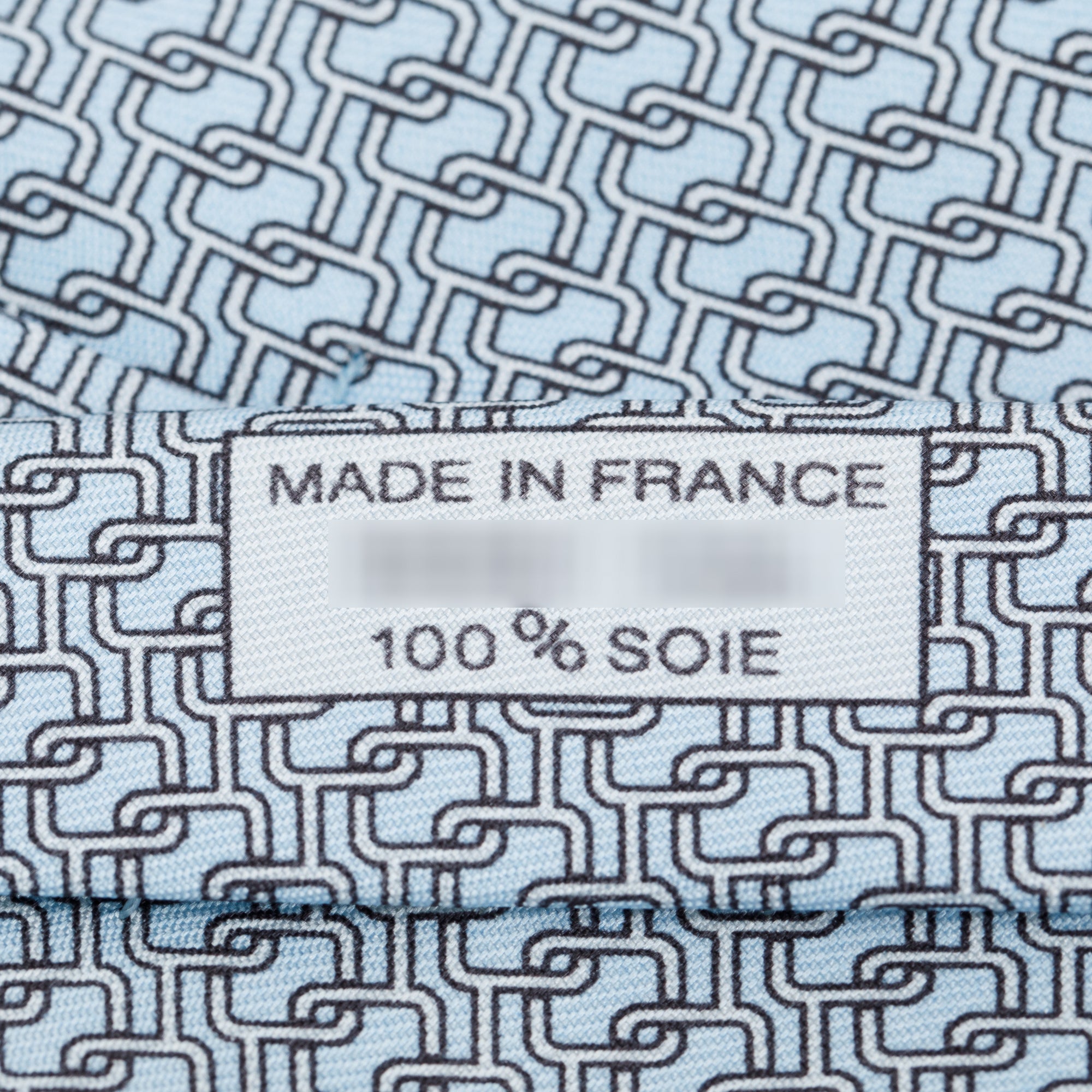 Hermes Blue 5531 UA Printed Silk Tie