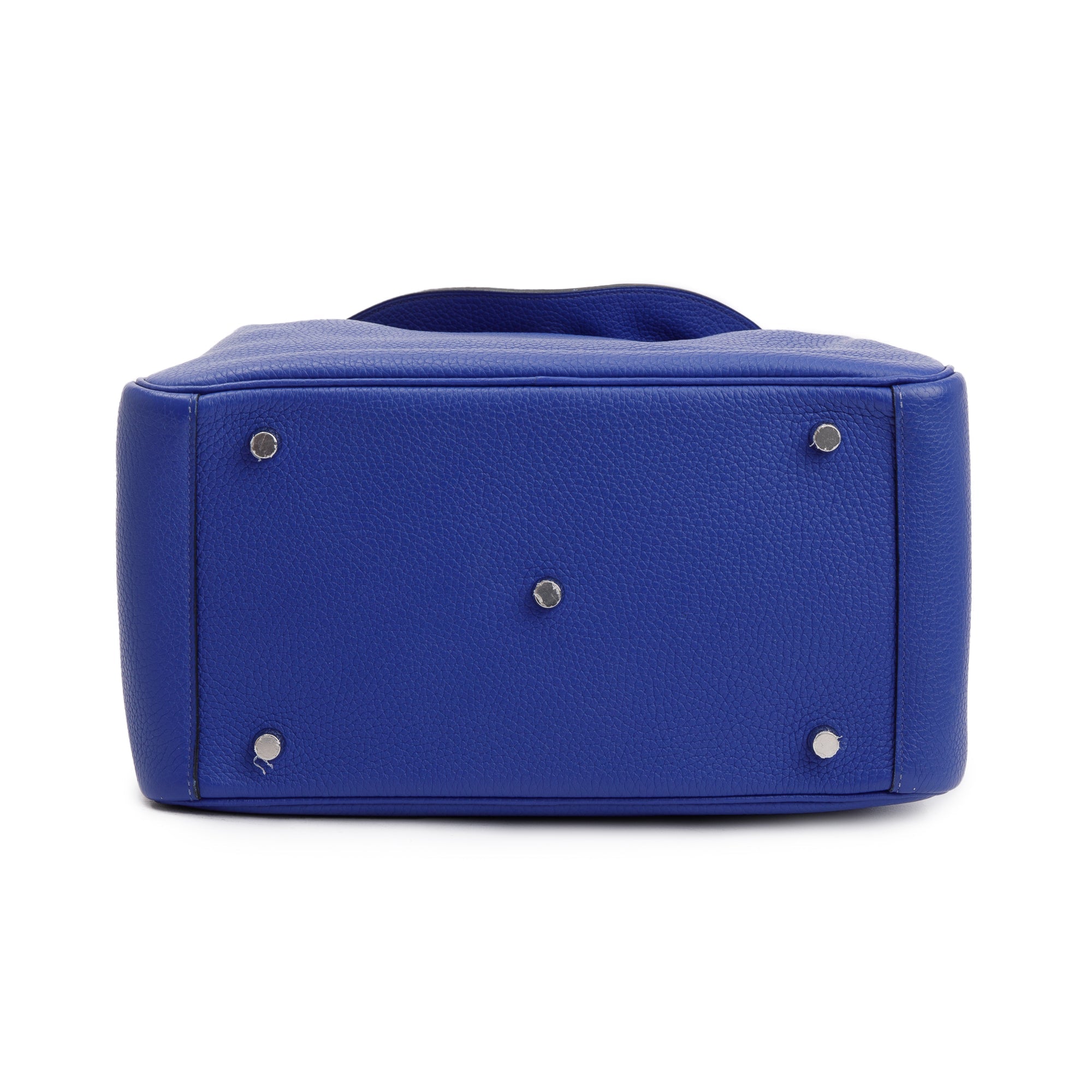 Hermes Blue Electric Clemence Leather Matte Niloticus Lindy Touch 30 w/ Box