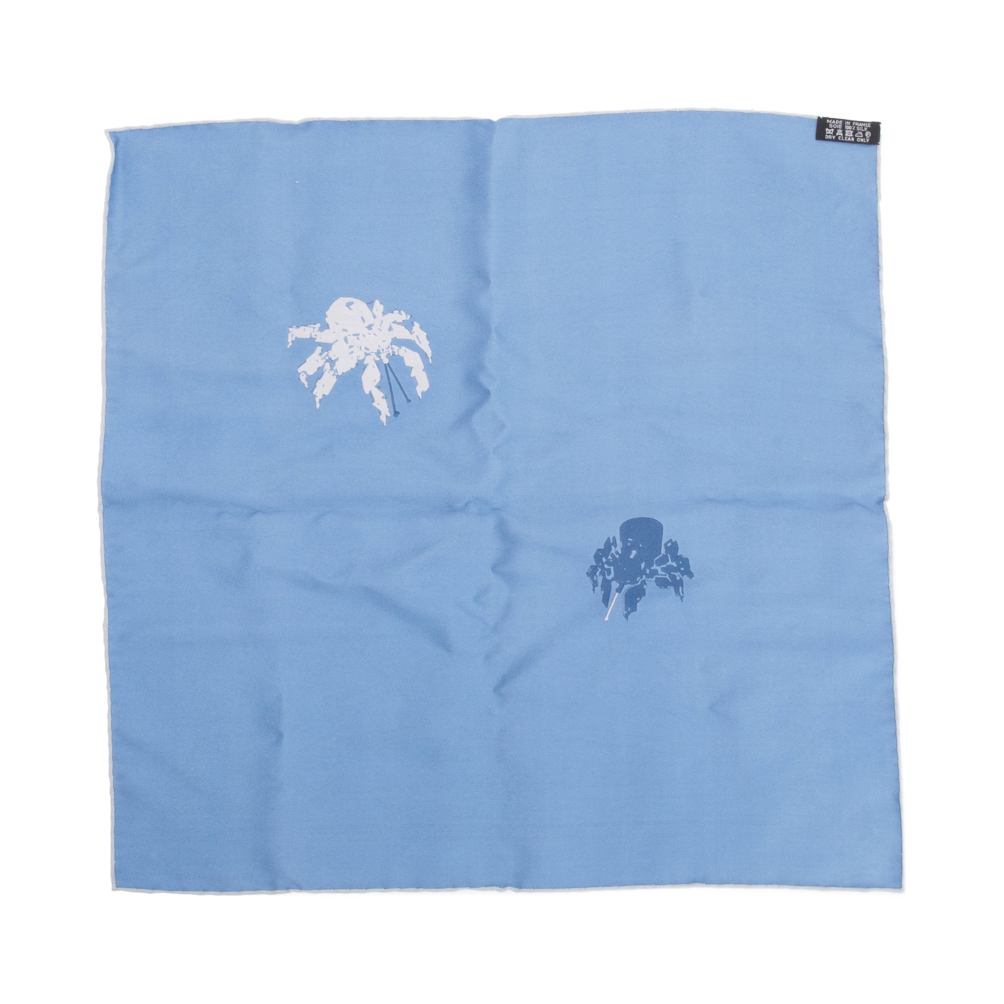 Hermes Blue 'Flamboyant Web' Silk Scarf 45 w/ Box