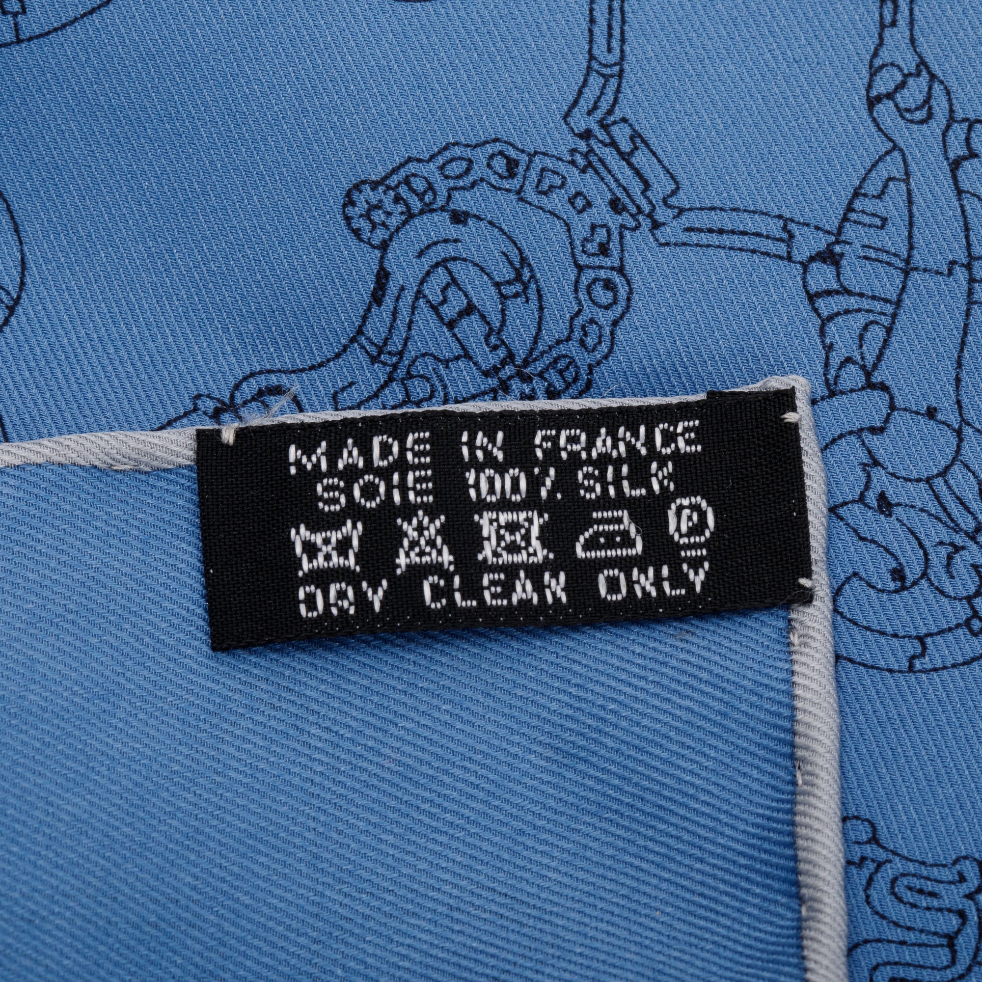 Hermes Blue 'Flamboyant Web' Silk Scarf 45 w/ Box