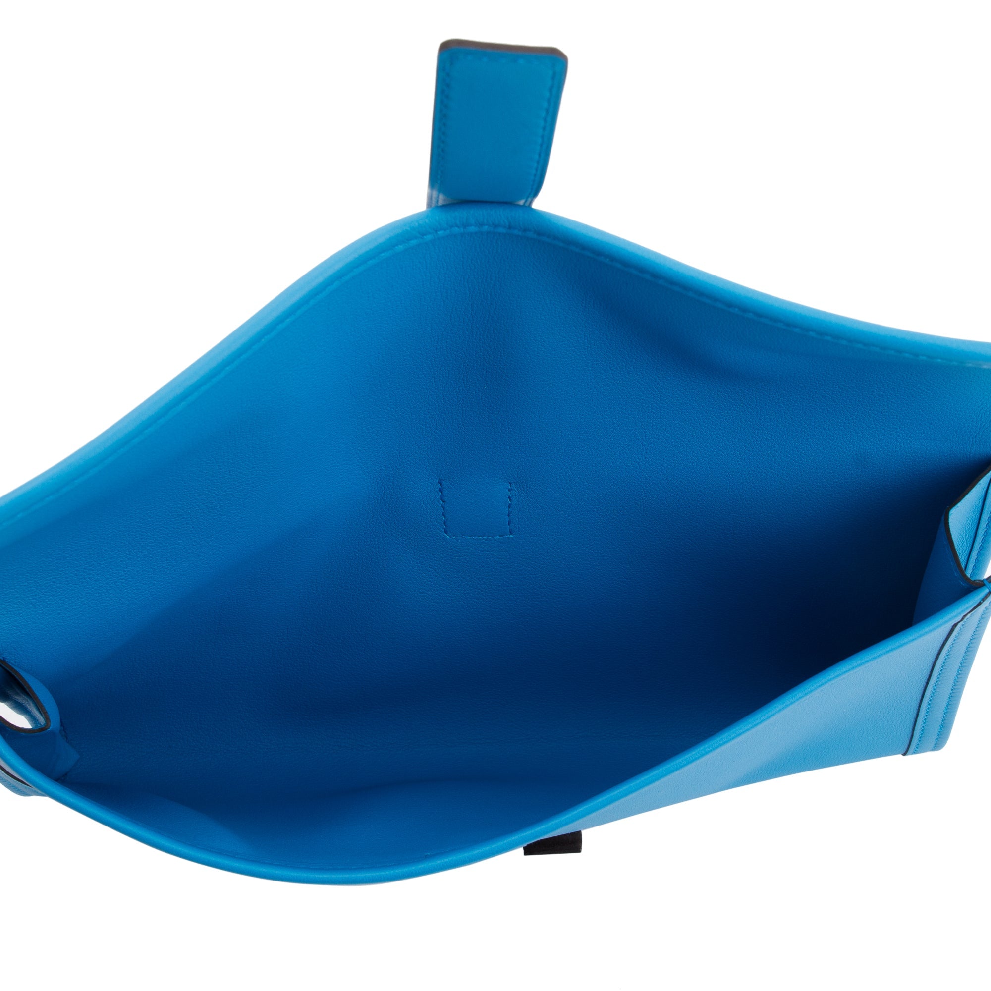 Hermes Blue Swift Leather Jige Elan 29 Clutch