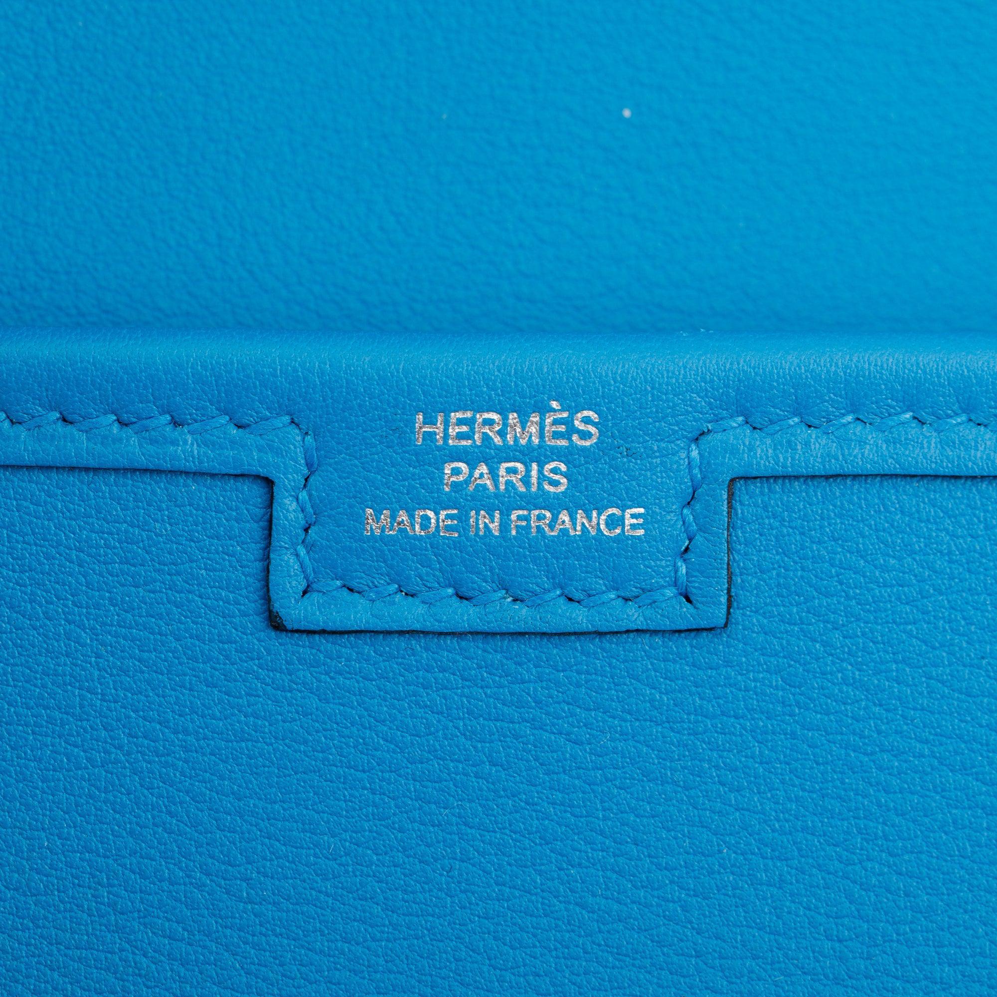 Hermes Blue Swift Leather Jige Elan 29 Clutch