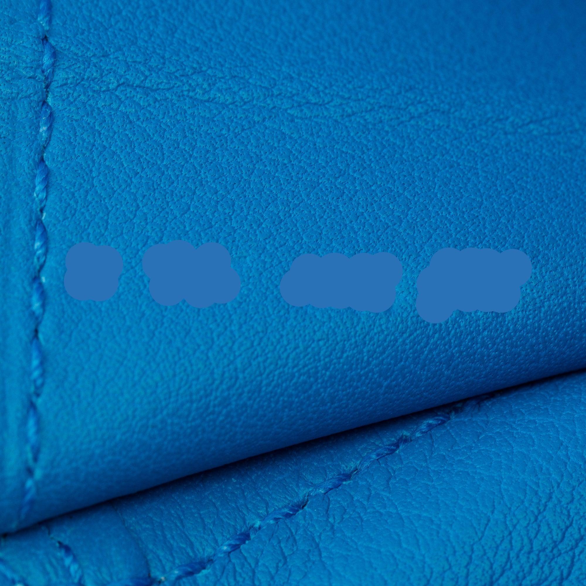 Hermes Blue Swift Leather Jige Elan 29 Clutch