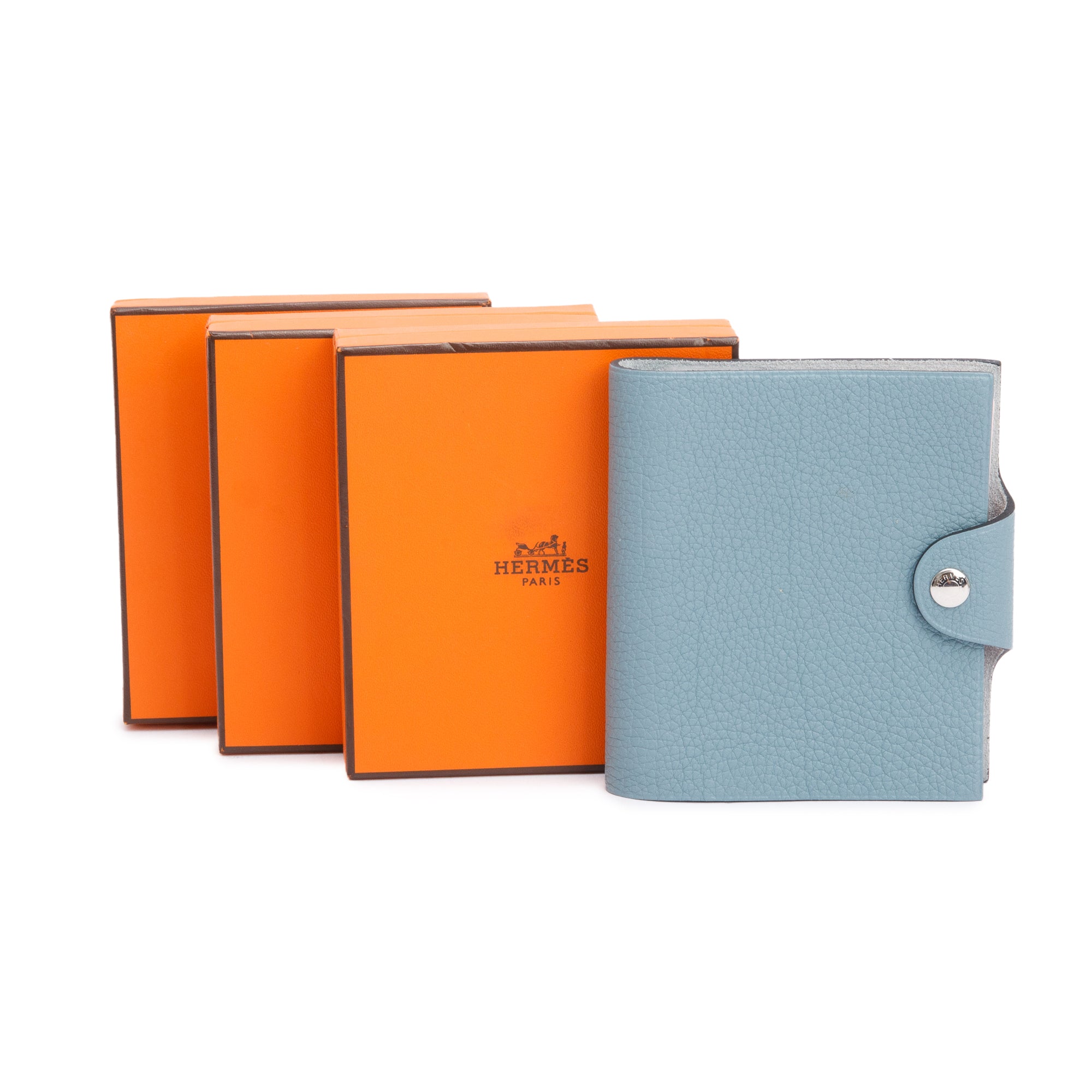 Hermes Blue Togo Ulysse Mini Notebook Cover with 4 Mini Notebook Refills