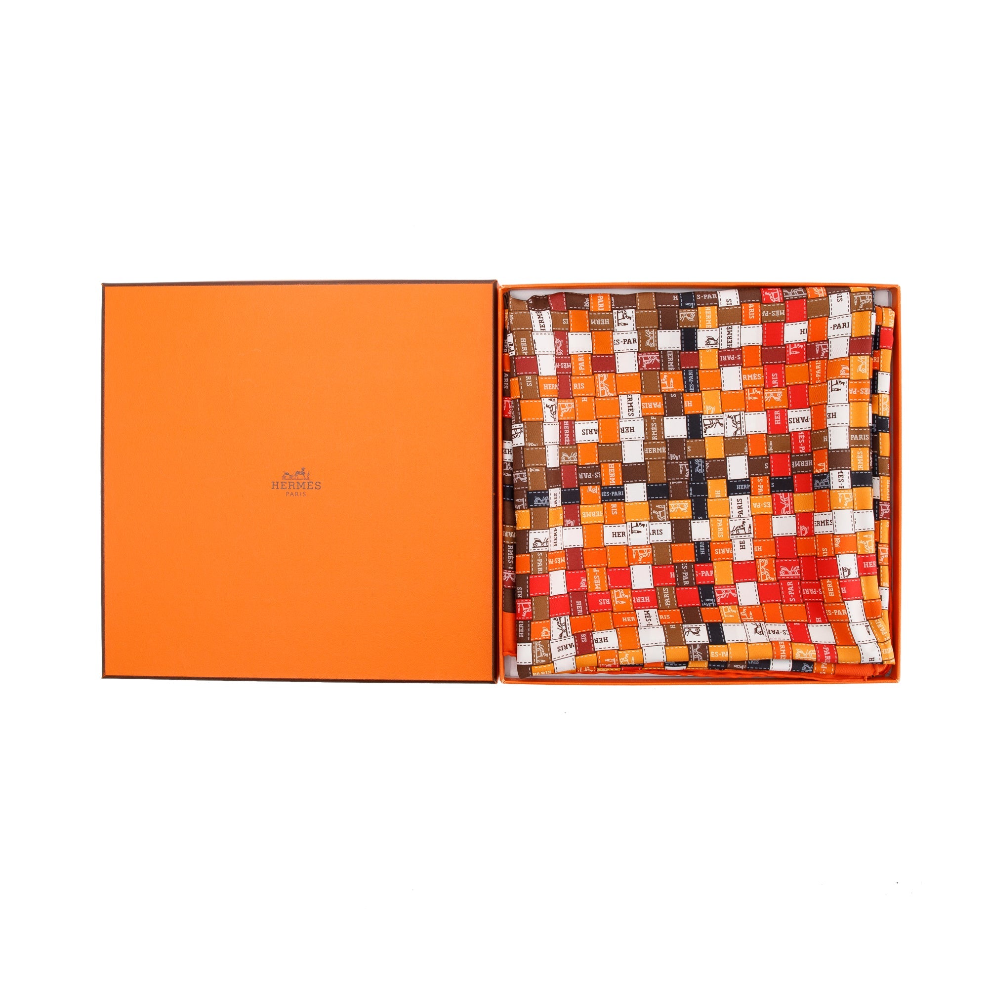 Hermes 'Bolduc Au Carre' Silk Scarf 90 w/ Box