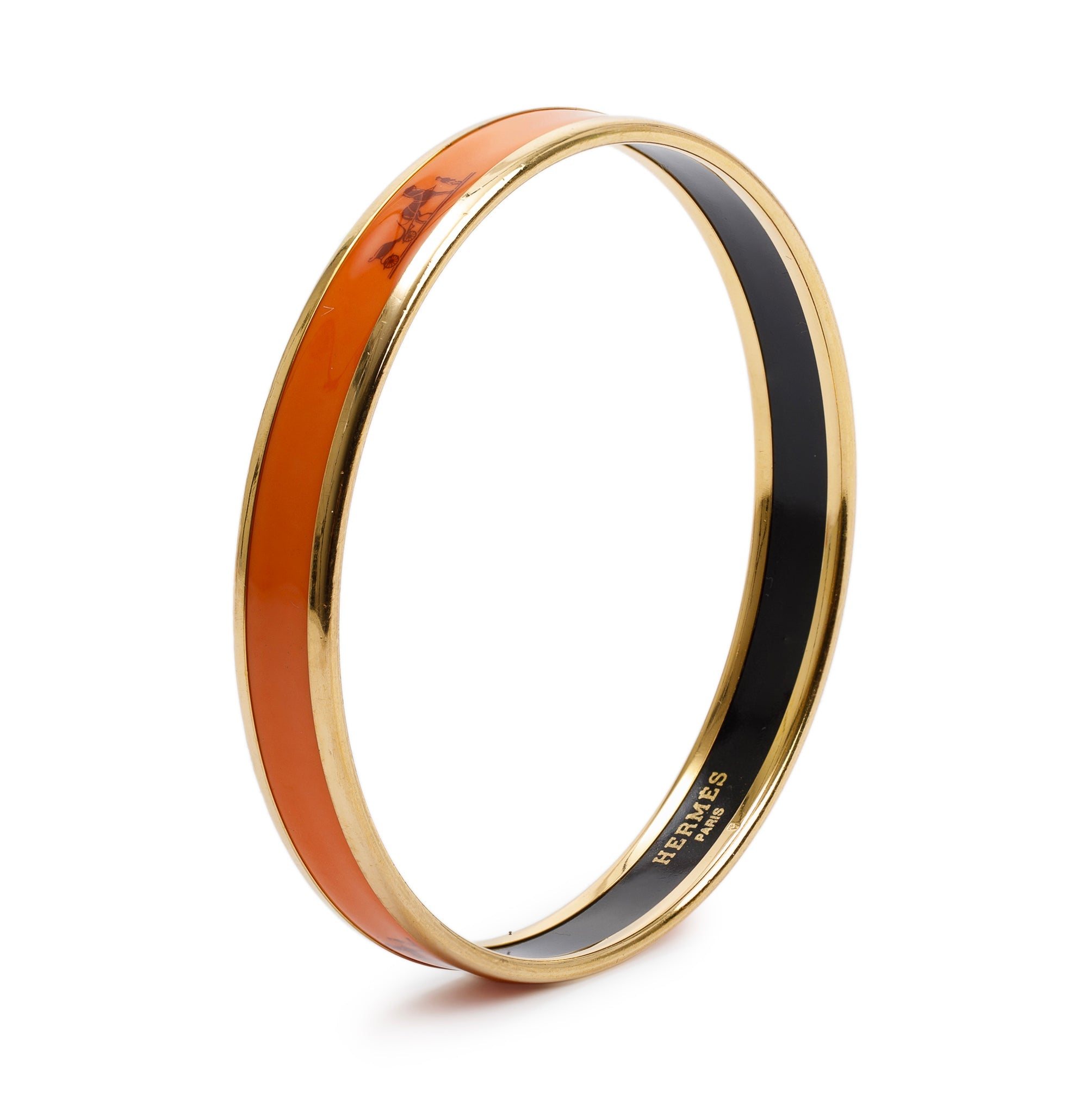 Hermes Caleche Enamel Bangle Bracelet