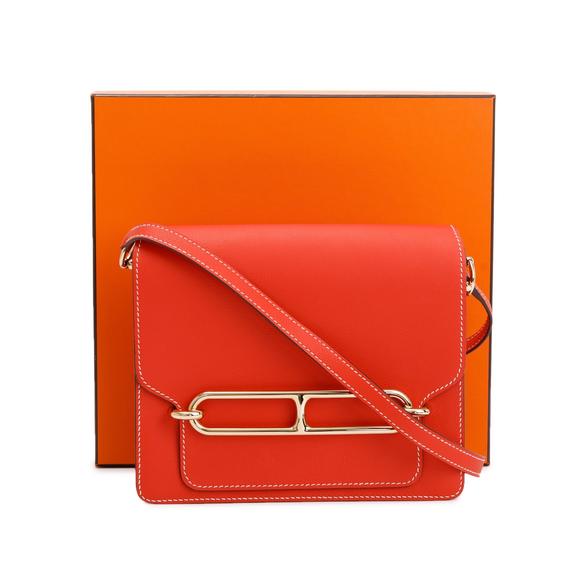 Hermes Capucine Veau Evercolor Sac Roulis 23 w/ Box & Receipt