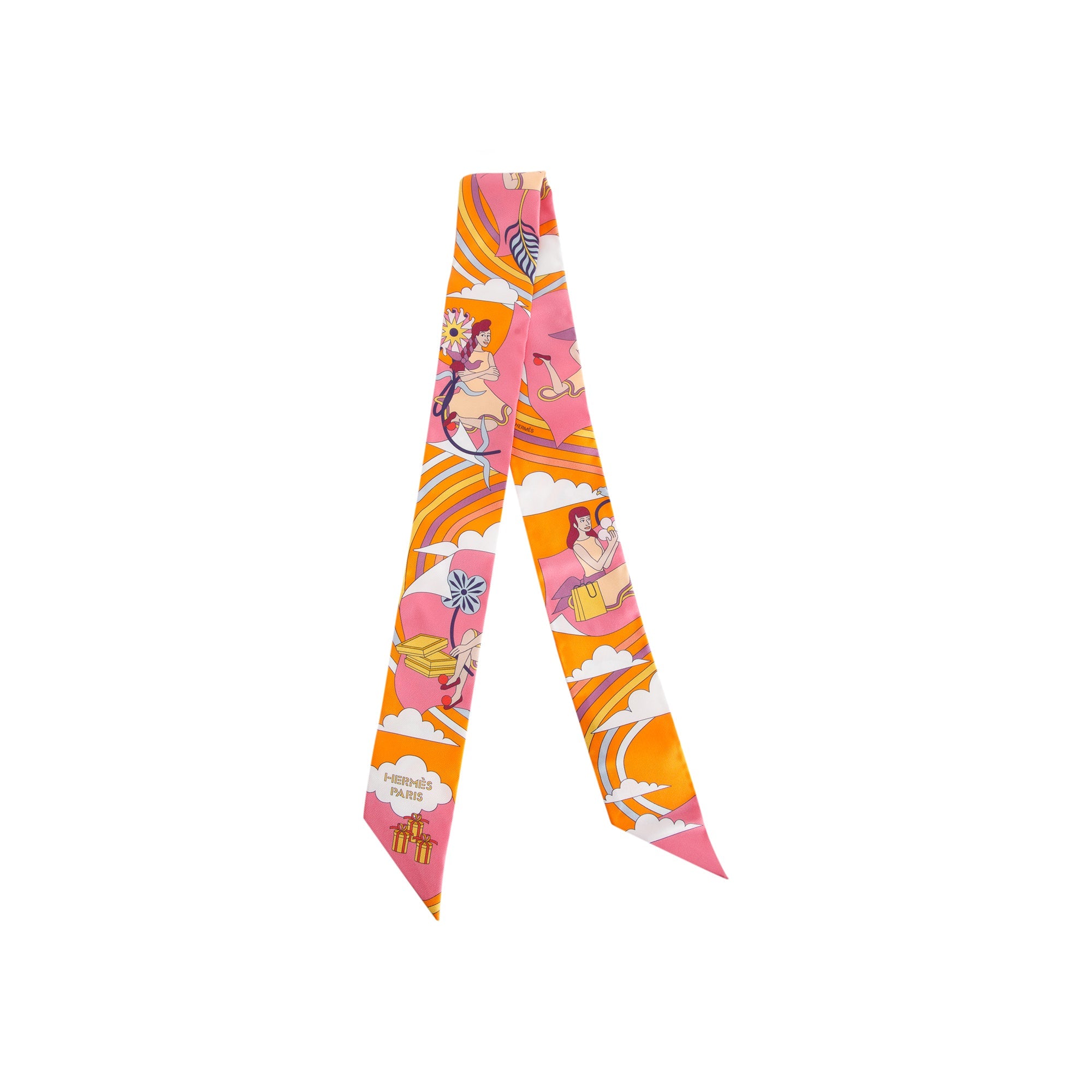 Hermes Carres Volants Silk Twilly w/ Box