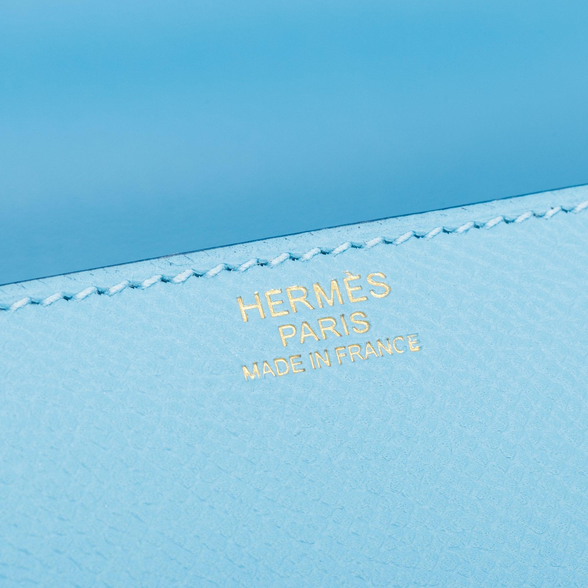 Hermes Celeste Epsom Leather Mosaique Au 24-21