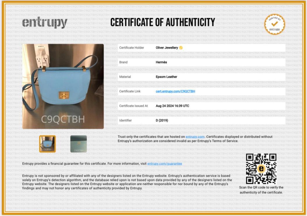 Hermes Celeste Epsom Leather Mosaique Au 24-21