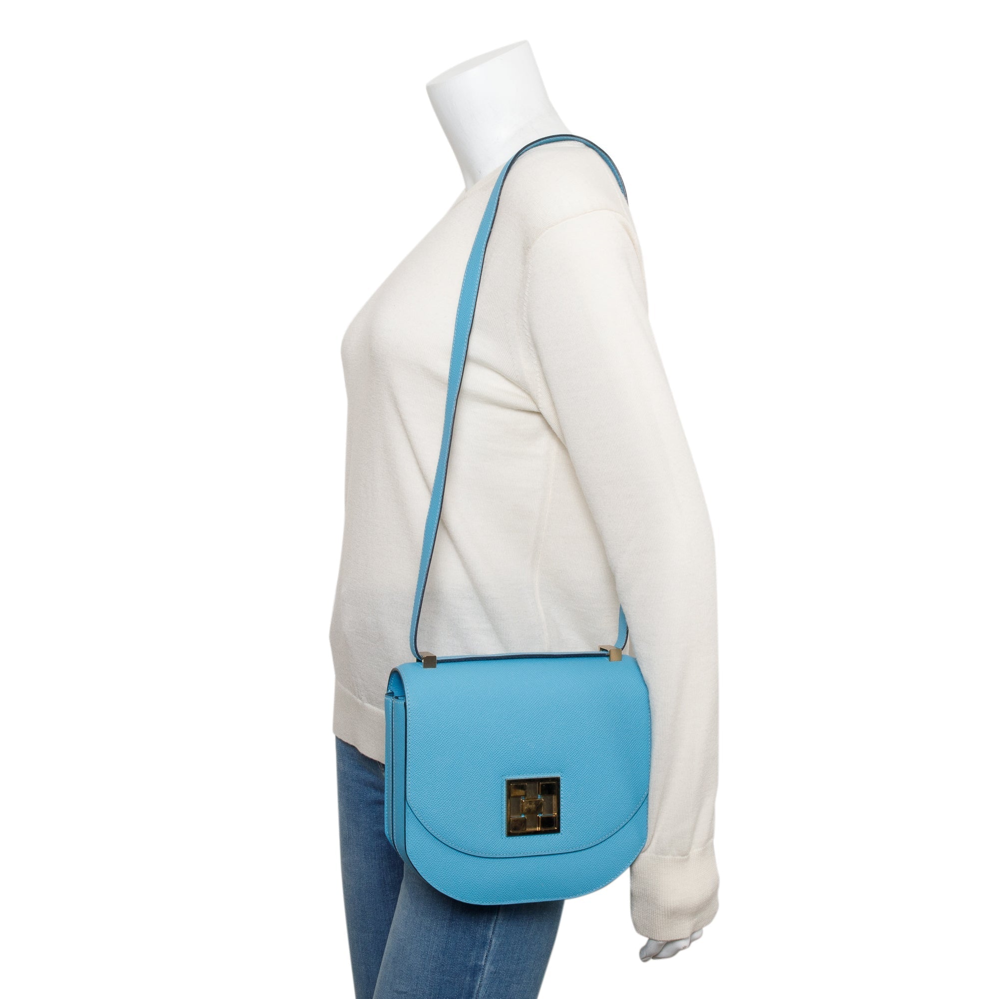 Hermes Celeste Epsom Leather Mosaique Au 24-21