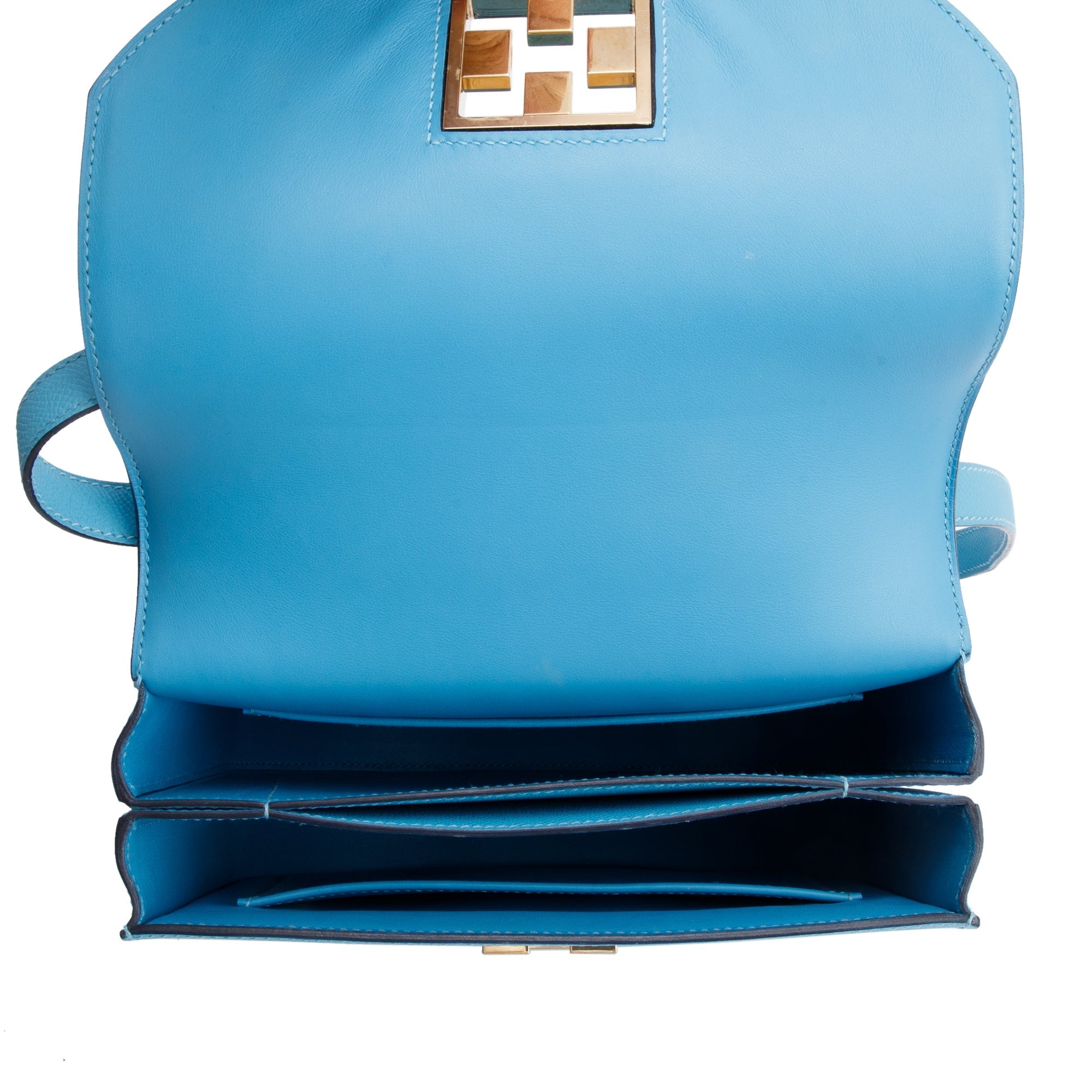 Hermes Celeste Epsom Leather Mosaique Au 24-21