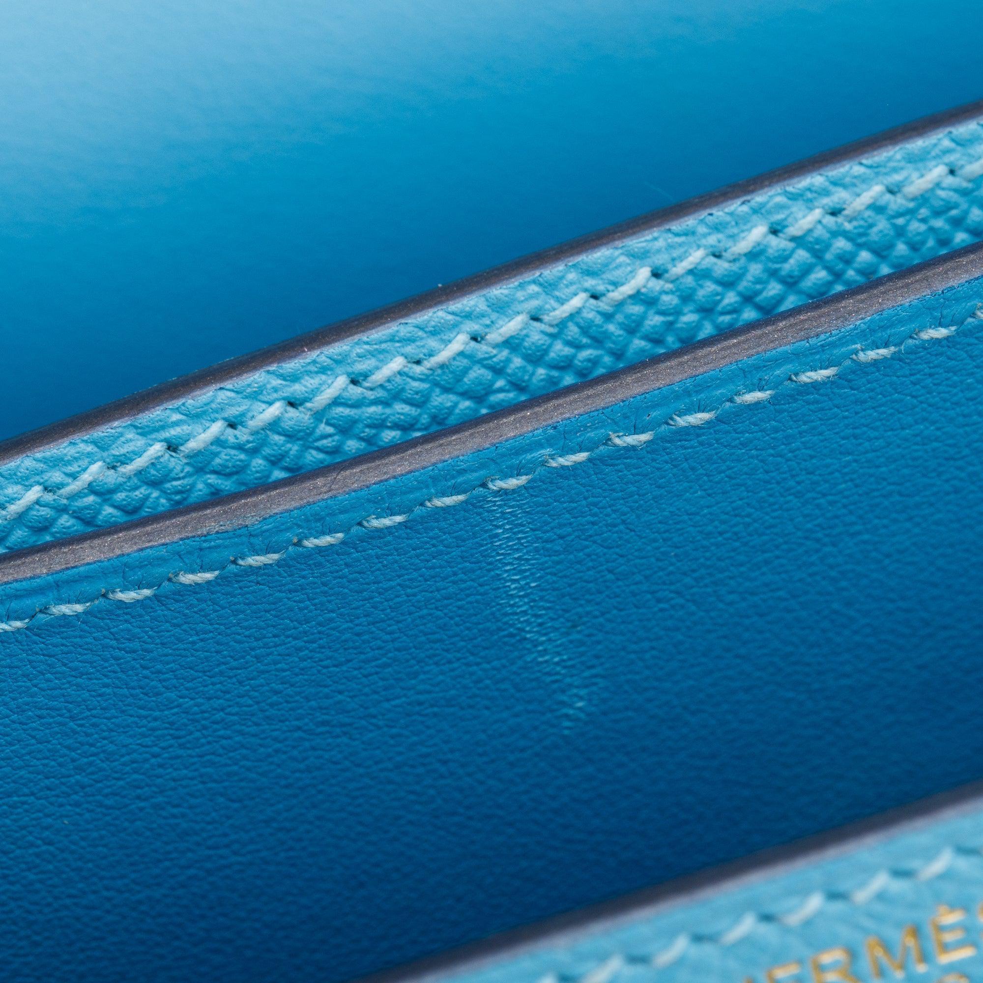 Hermes Celeste Epsom Leather Mosaique Au 24-21